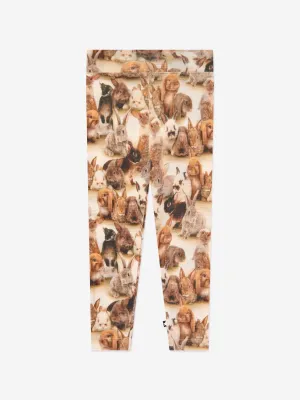 Molo Kids Hosen mit Kaninchenmuster in Weiß