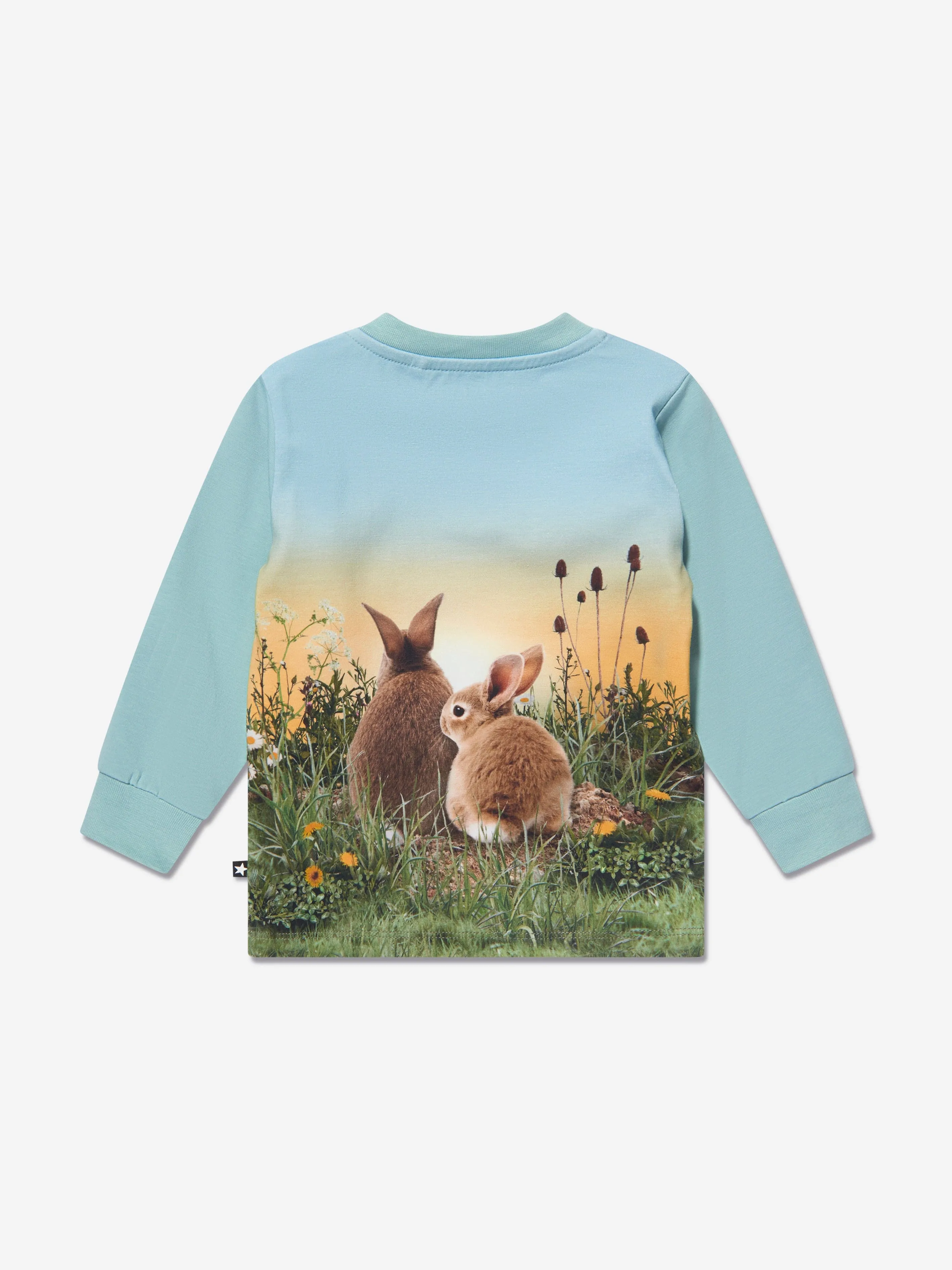 Molo Kids Kaninchen-Leben Langarm T-Shirt in Blau