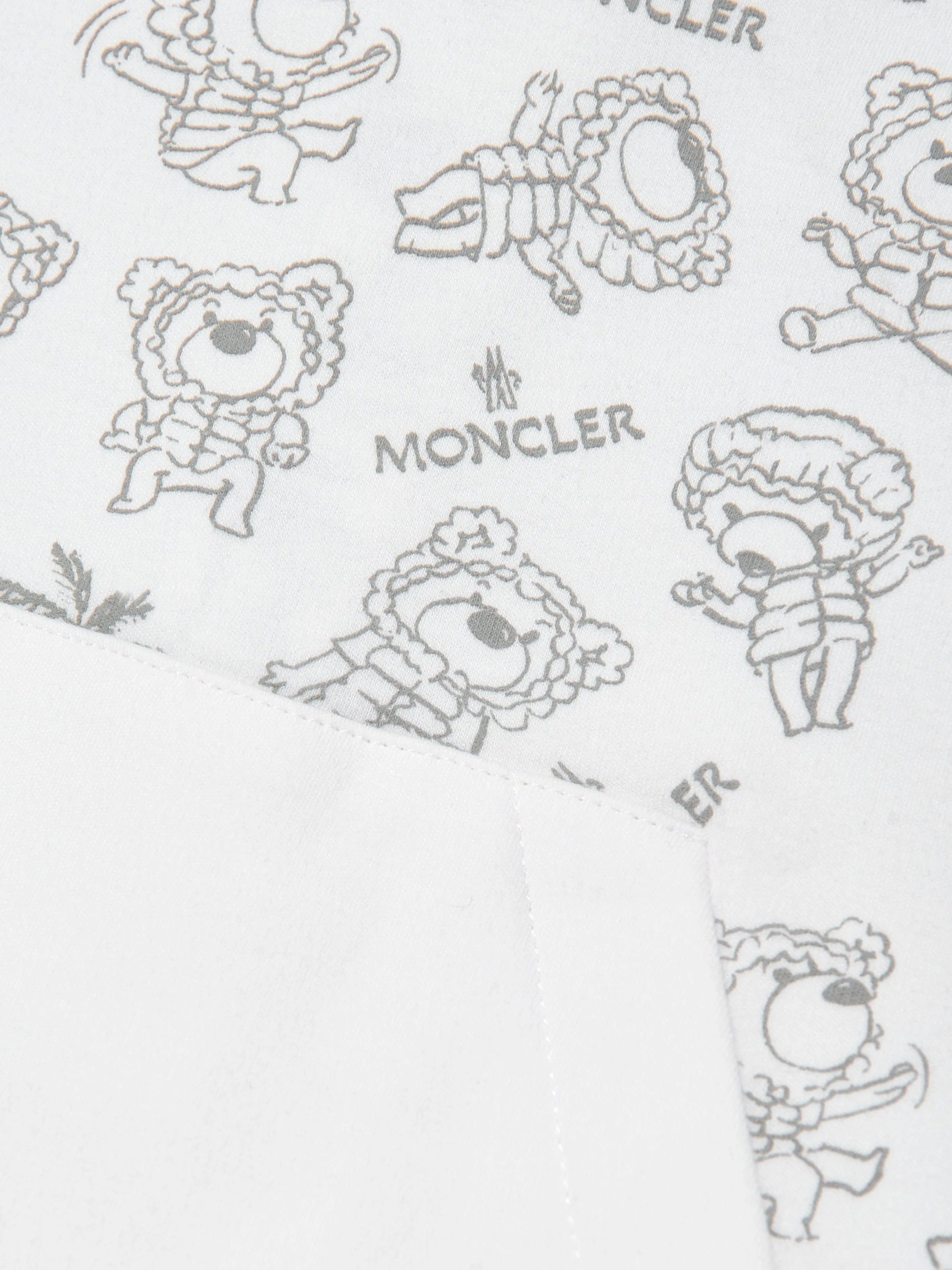 Moncler Enfant Baby-Bär-Logo-Strampler in Weiß