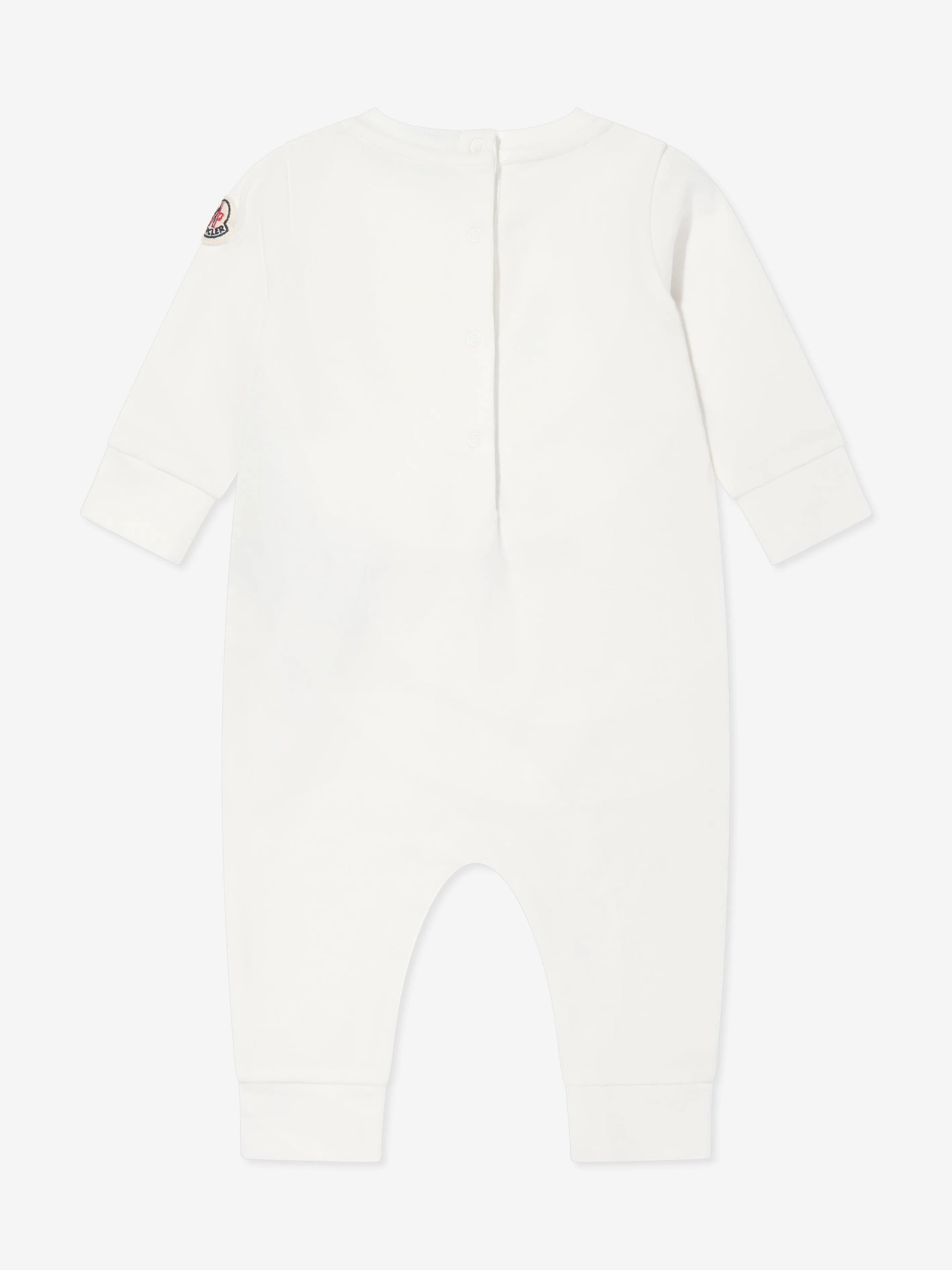Moncler Enfant Baby-Bär-Logo-Strampler in Weiß