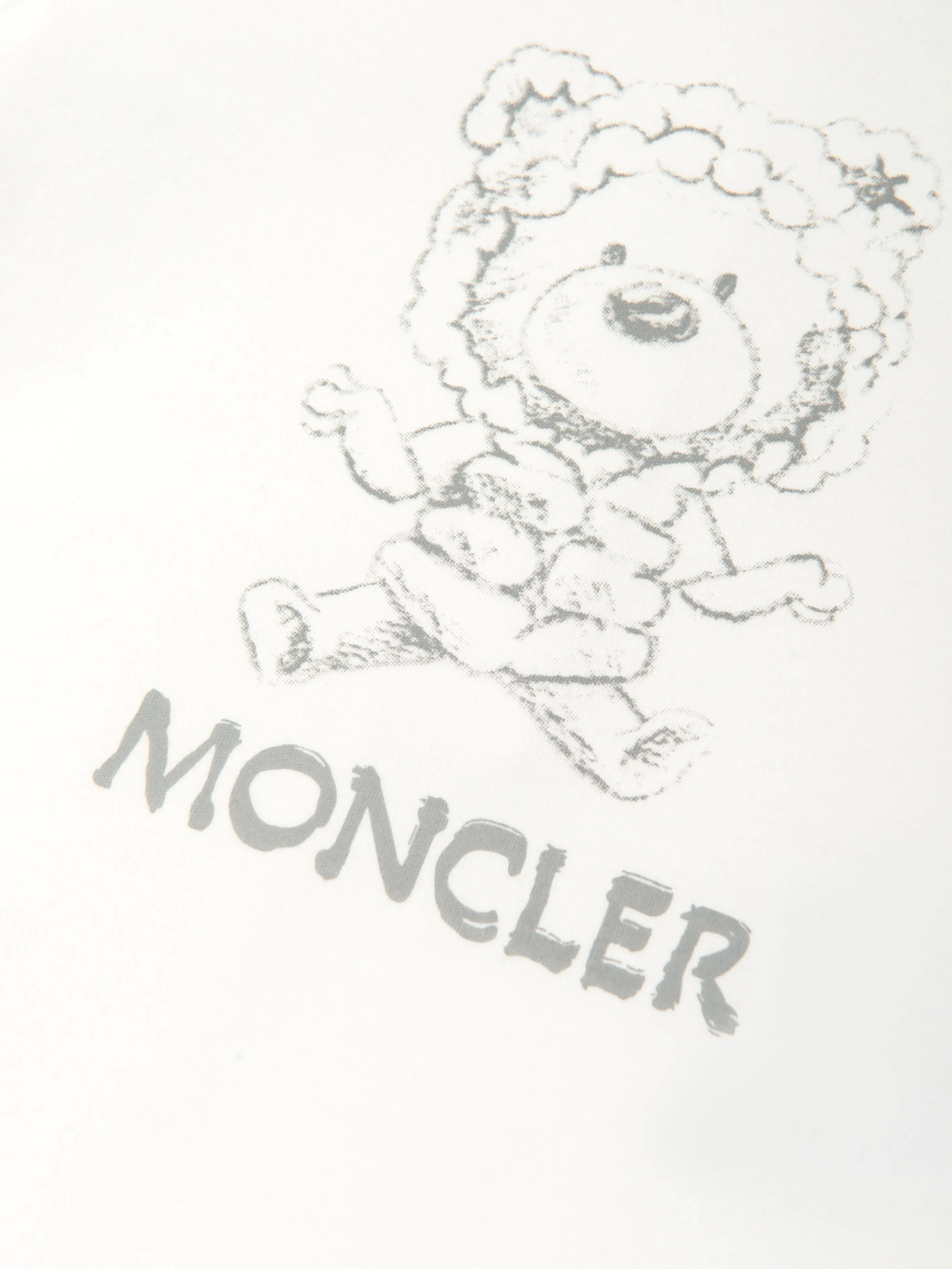 Moncler Enfant Baby-Bär-Logo-Strampler in Weiß