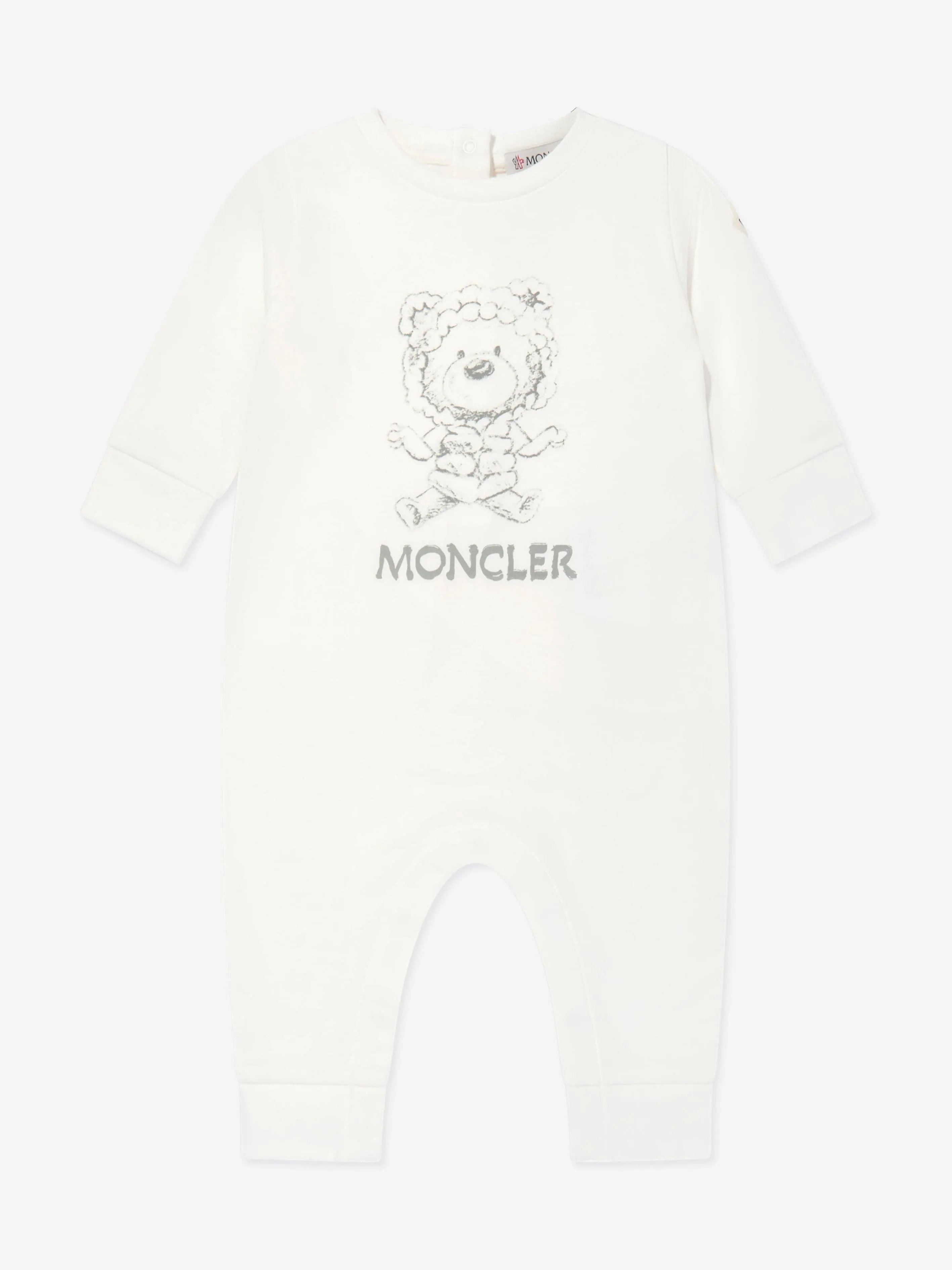 Moncler Enfant Baby-Bär-Logo-Strampler in Weiß