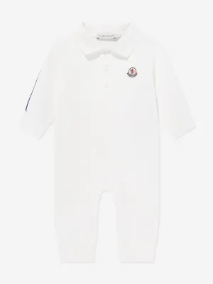 Moncler Enfant Baby Boys Logo-Strampler in Elfenbein