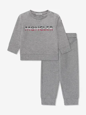 Moncler Enfant Baby Jungen Logo Tracksuit Grau
