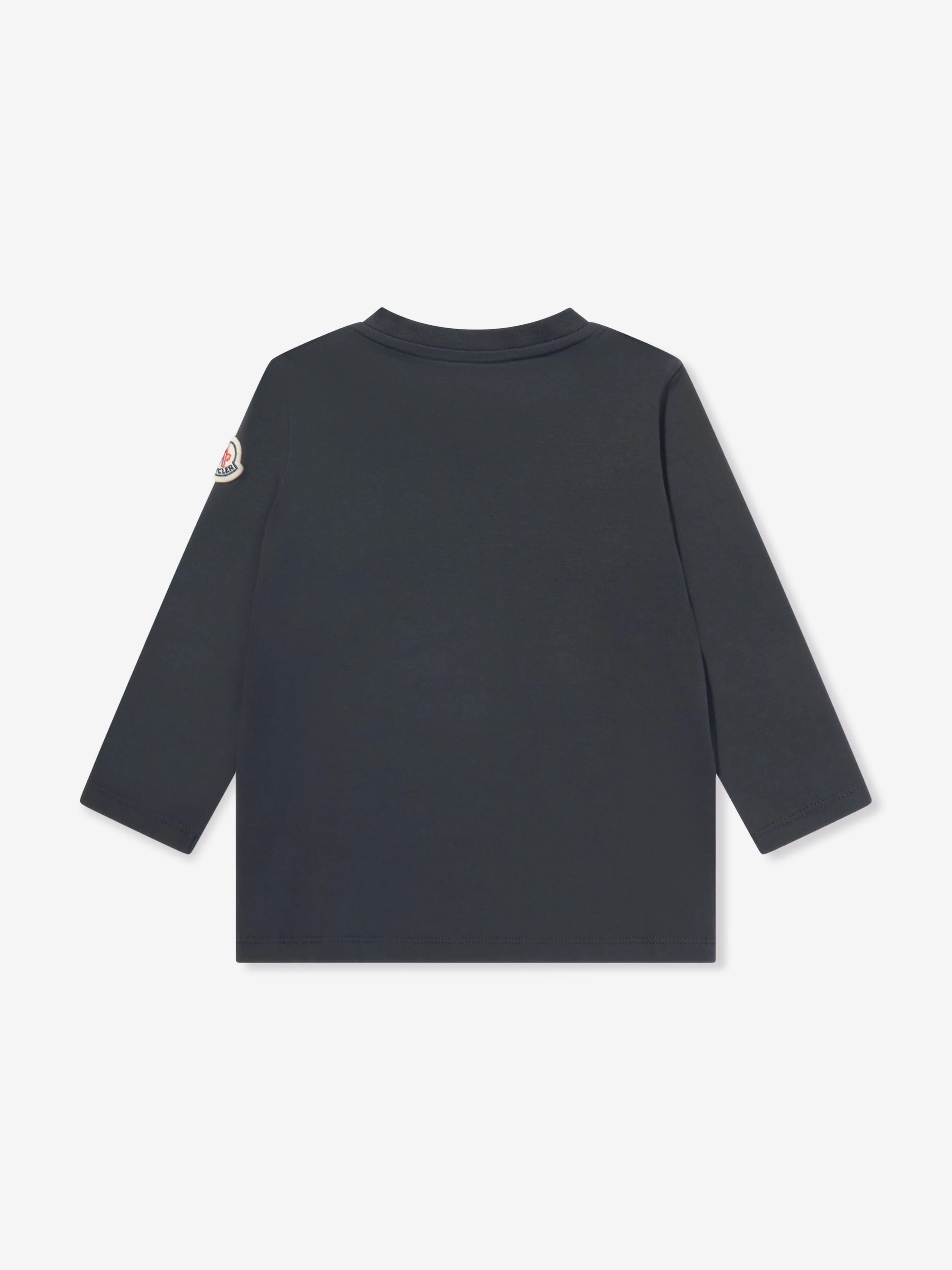 Moncler Enfant Baby Jungen Langarm Logo T-Shirt in Marineblau
