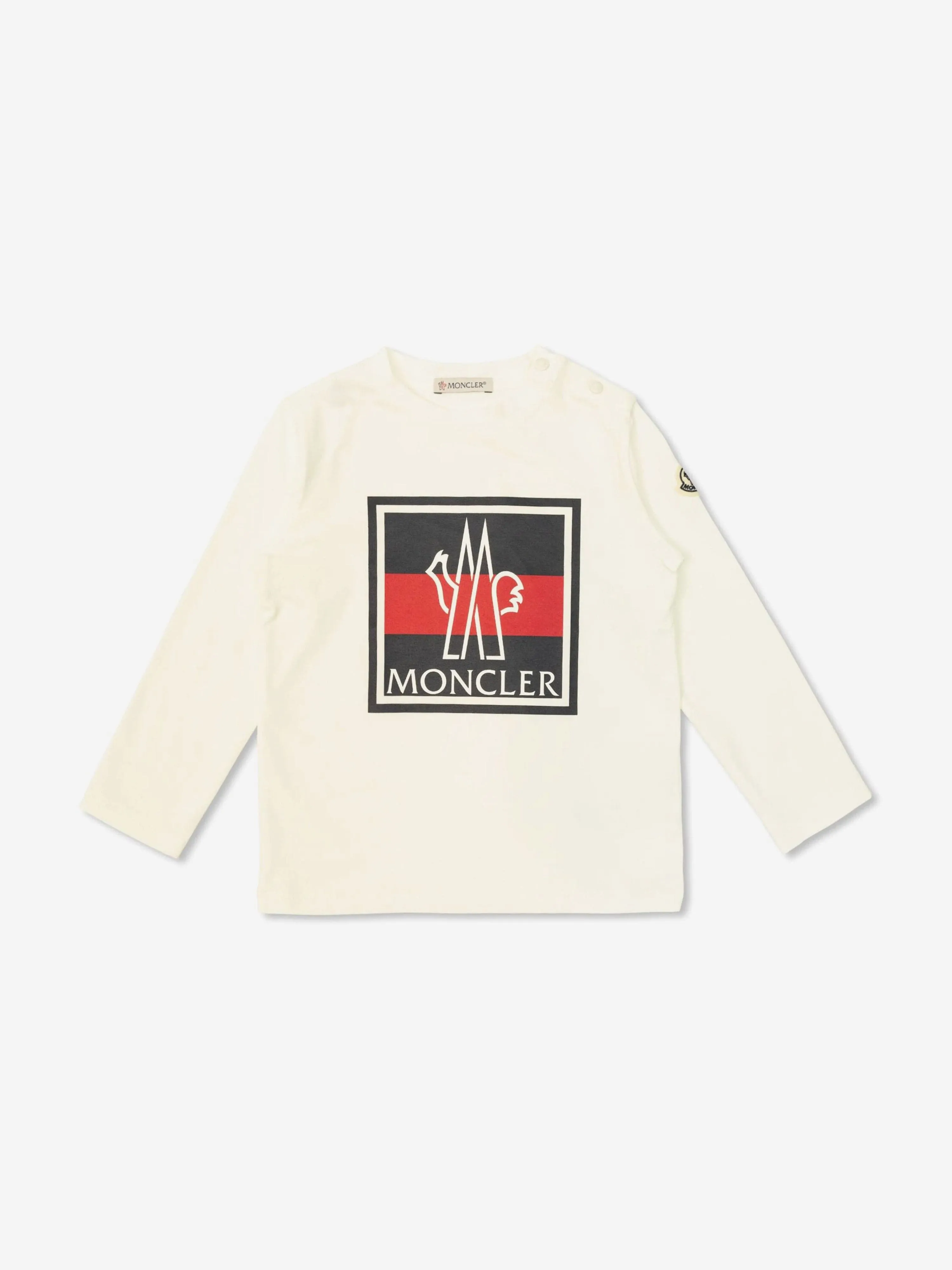 Moncler Enfant Baby Jungen Langarm T-Shirt in Weiß