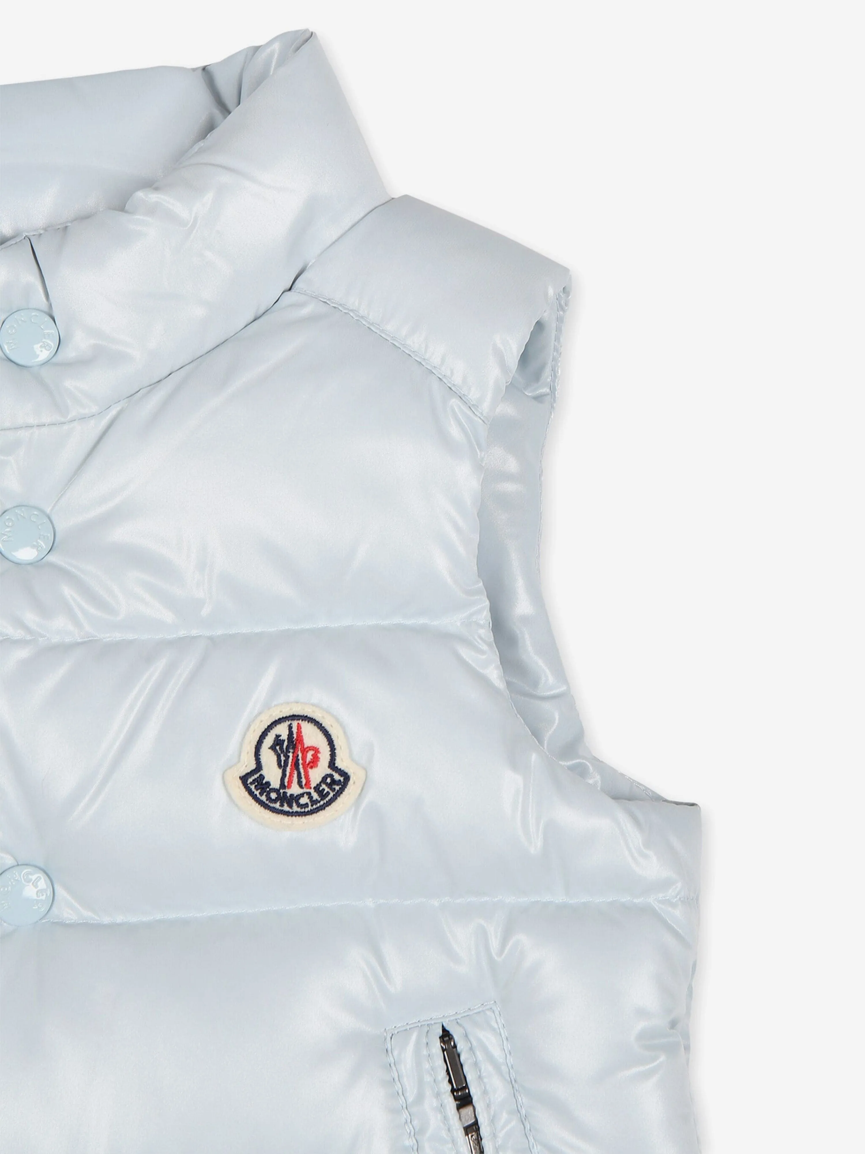 Moncler Enfant Baby Daunengefütterte Bernard Weste in Blau