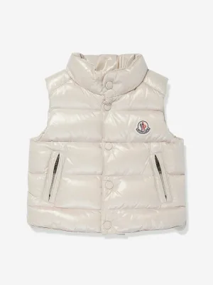 Moncler Enfant Baby Daunengefütterte Bernard Weste in Elfenbein