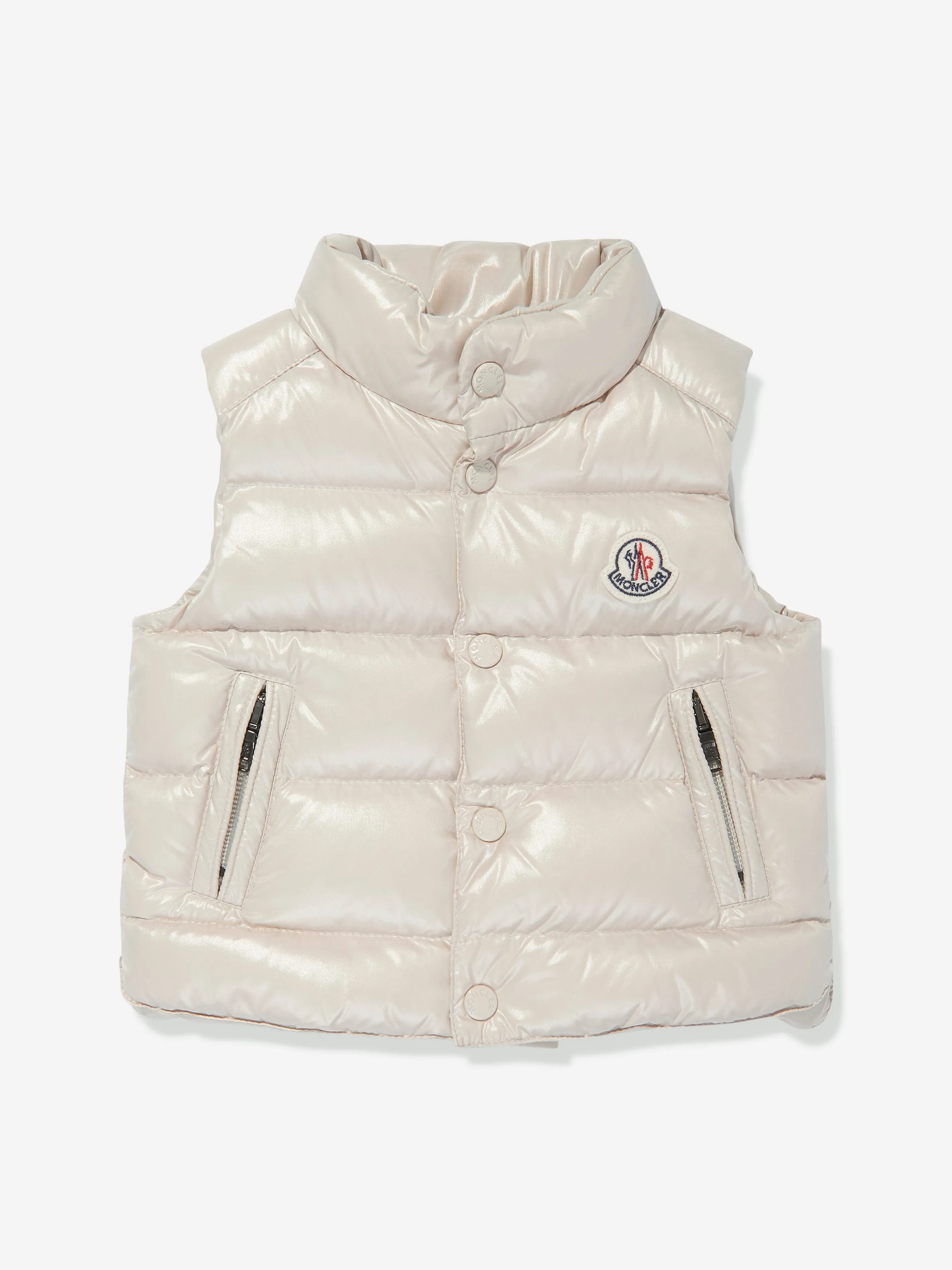 Moncler Enfant Baby Daunengefütterte Bernard Weste in Elfenbein