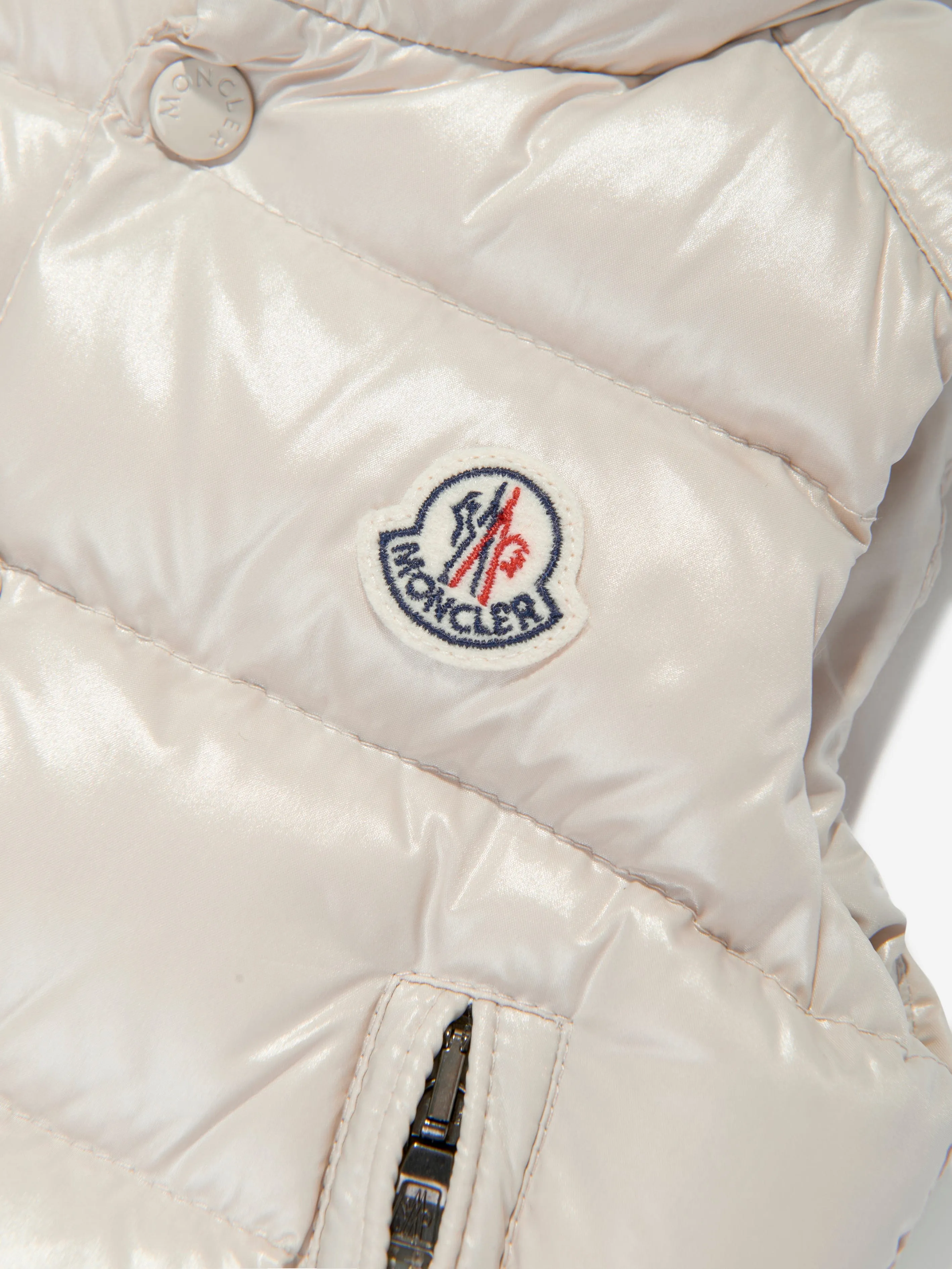 Moncler Enfant Baby Daunengefütterte Bernard Weste in Elfenbein