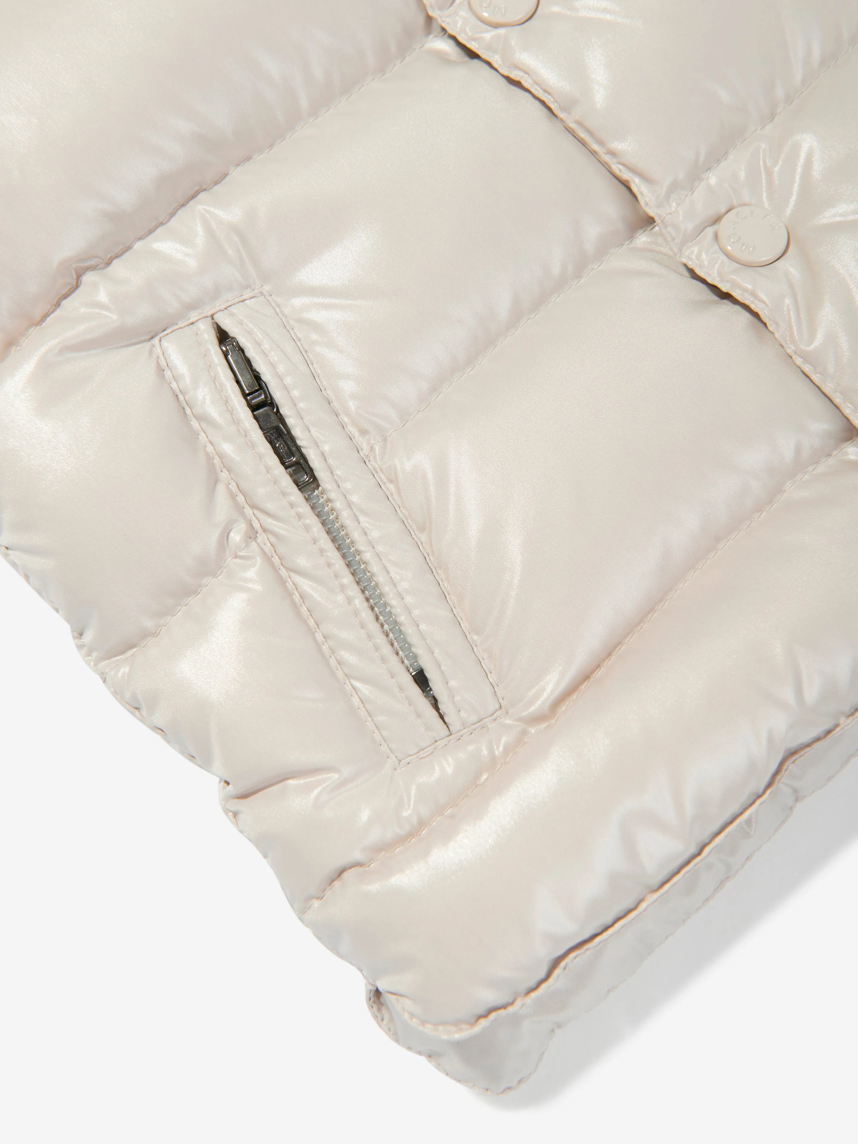 Moncler Enfant Baby Daunengefütterte Bernard Weste in Elfenbein