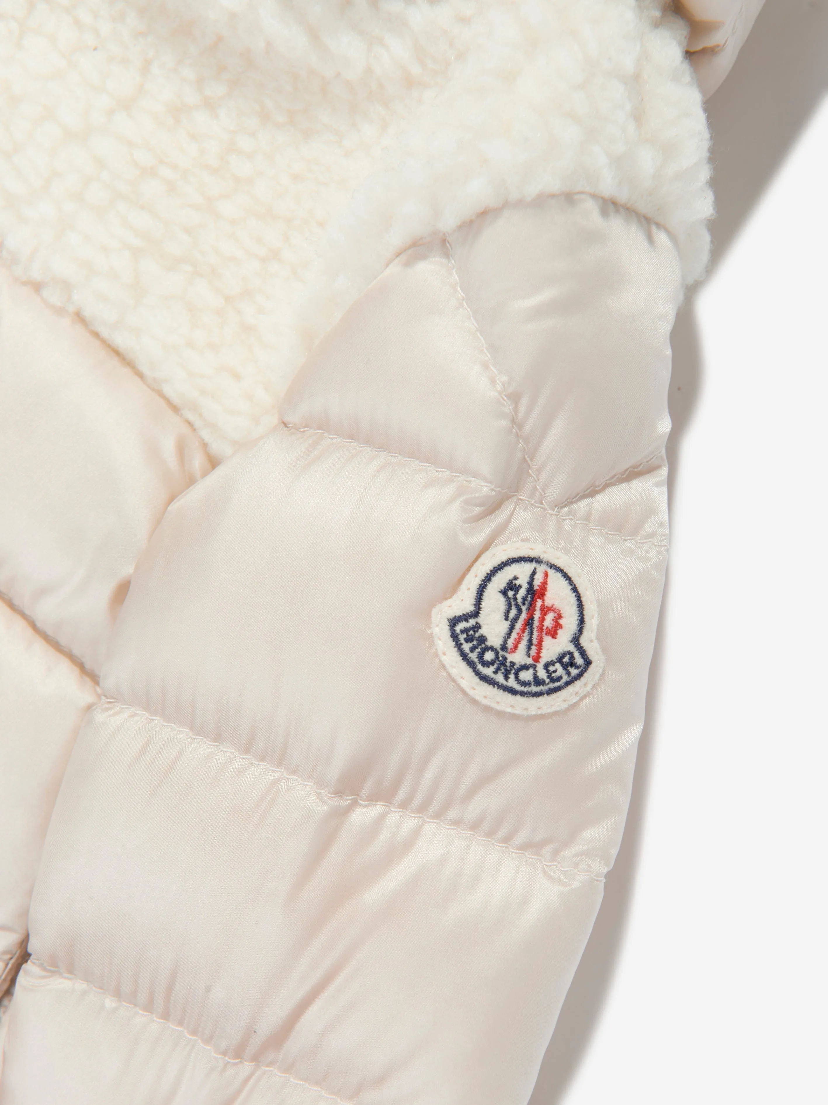 Moncler Enfant Baby Daunengefütterte Dofi Jacke in Elfenbein