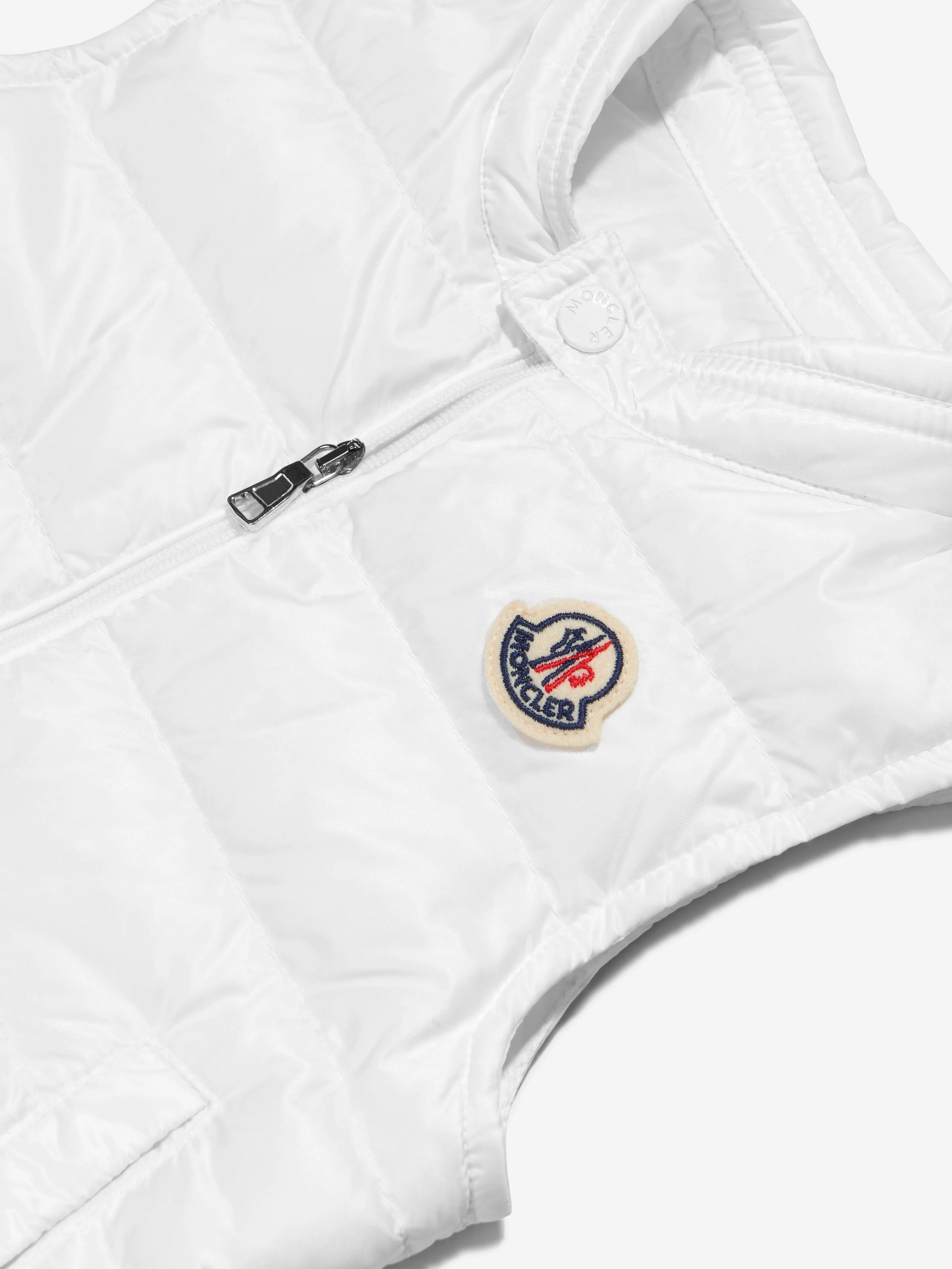 Moncler Enfant Baby Daunengefütterte Neue Amaury Weste in Weiß