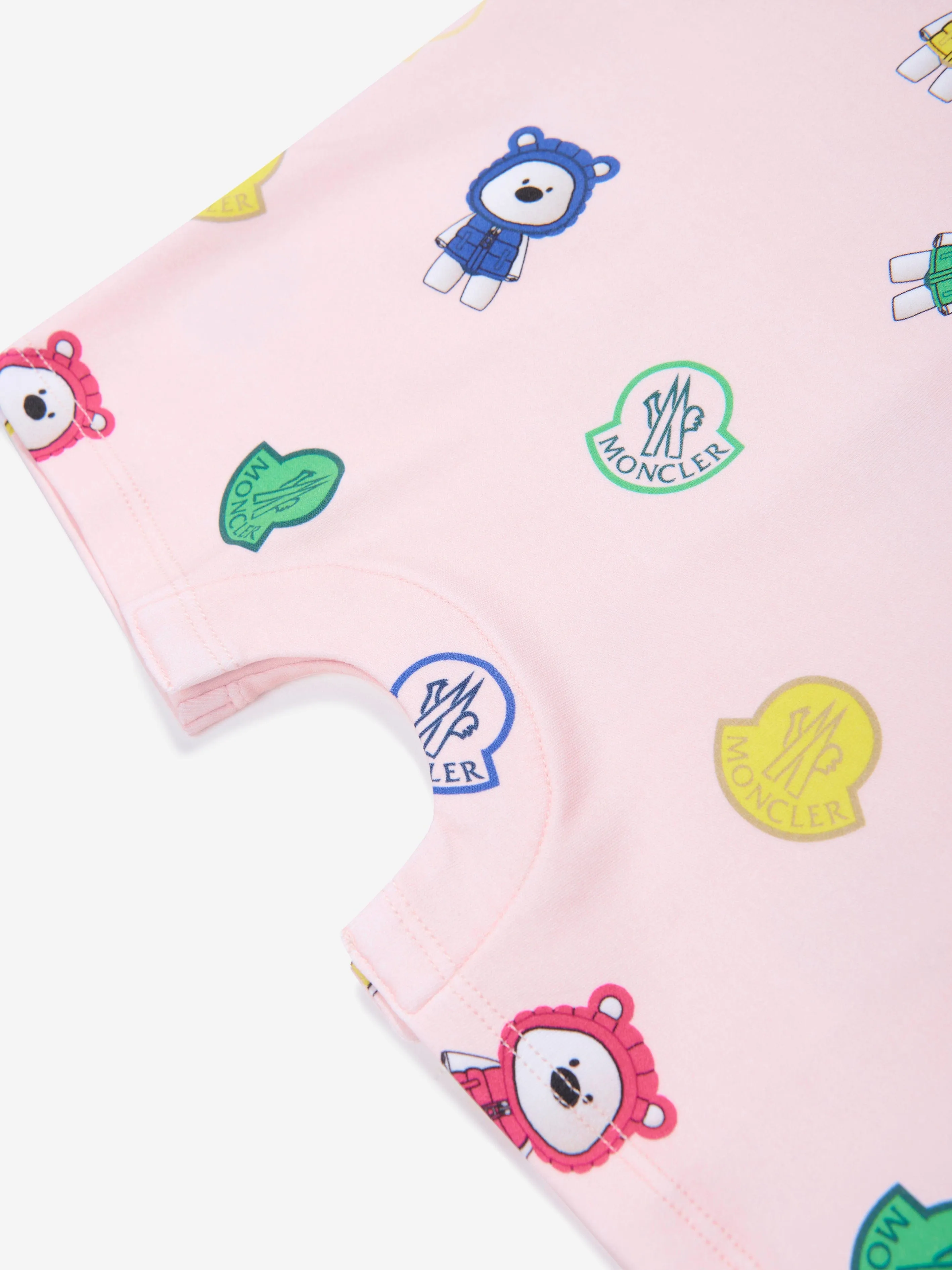 Moncler Enfant Baby Girls Bären-Print Overall in Rosa