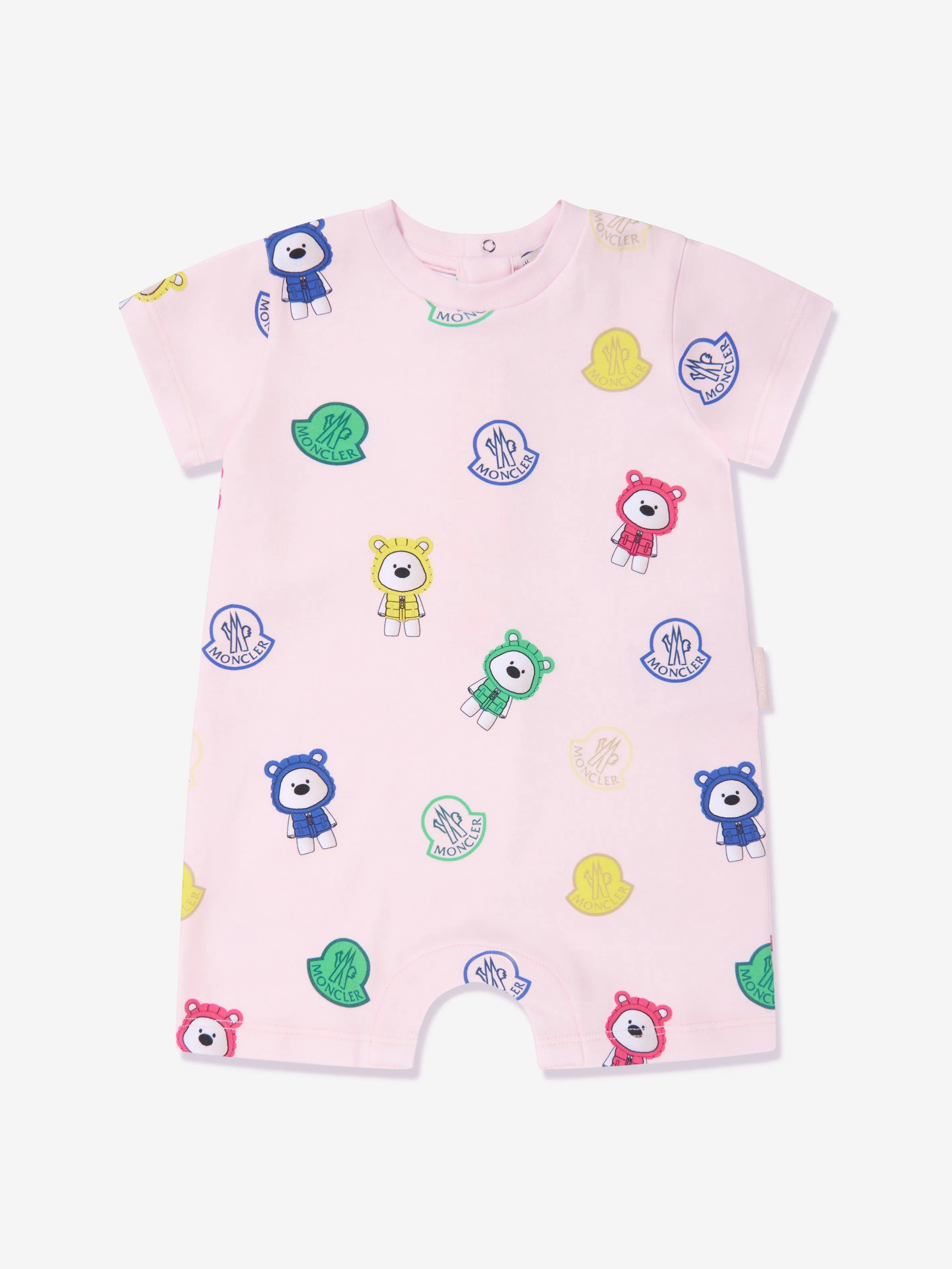 Moncler Enfant Baby Girls Bären-Print Overall in Rosa