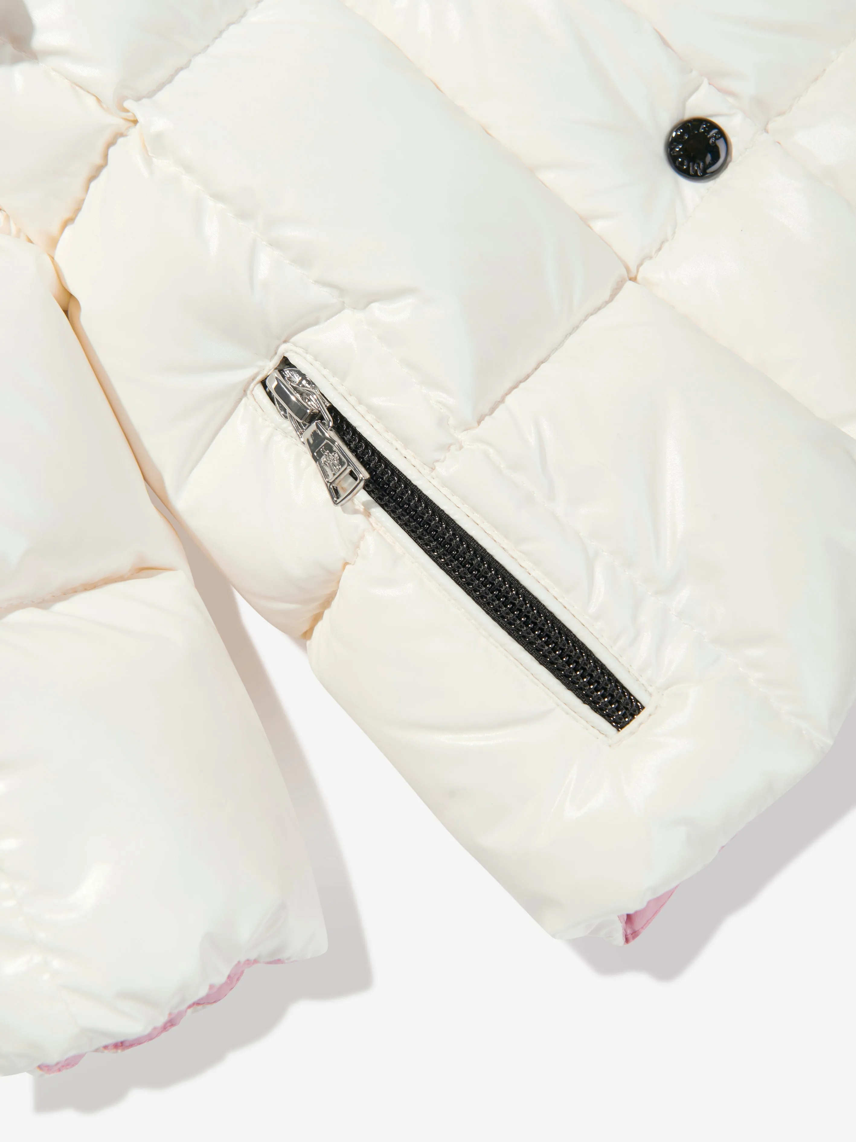 Moncler Enfant Baby Girls Daunengefütterte Parana Jacke in Elfenbein