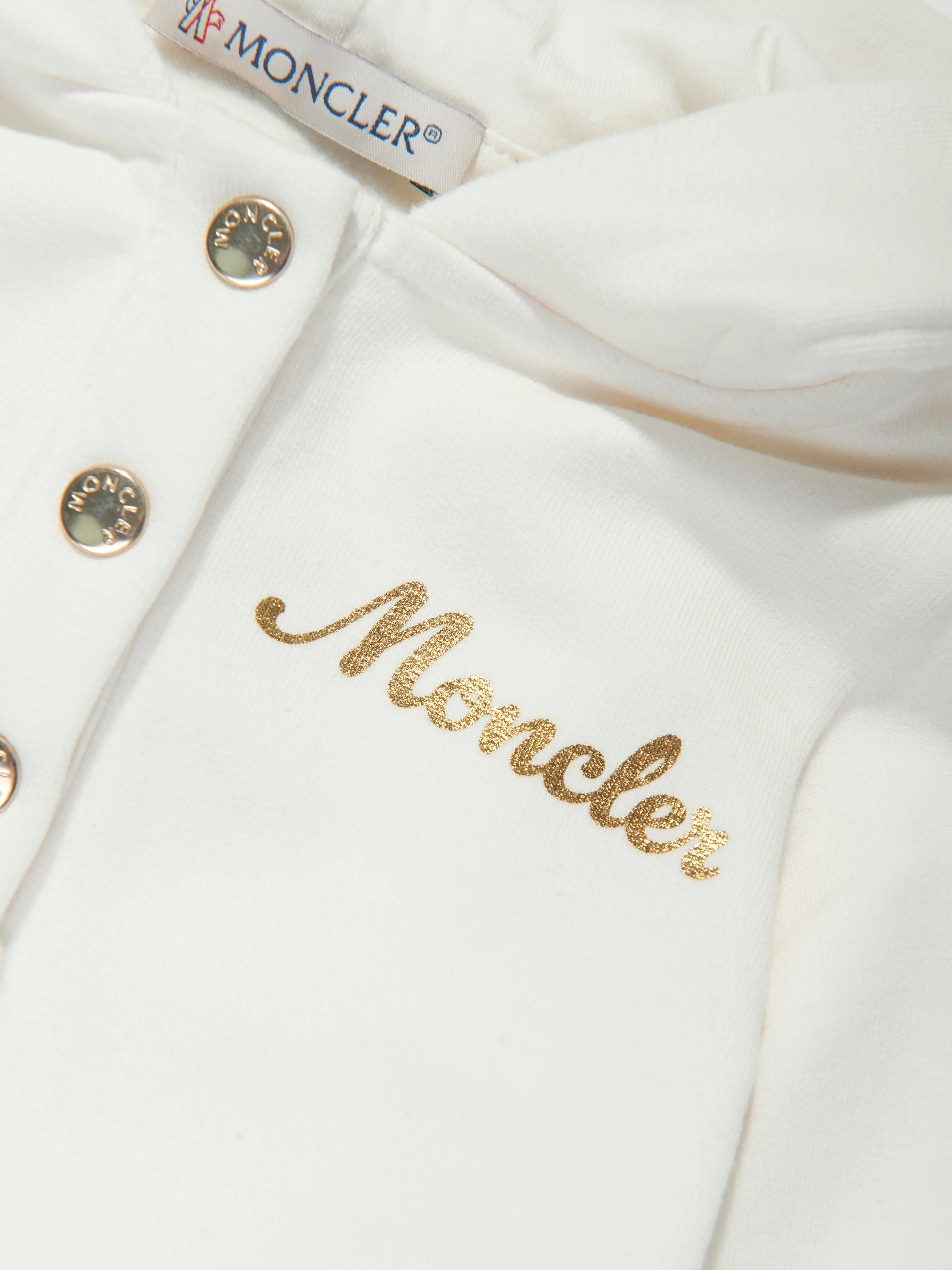 Moncler Enfant Kapuzenpullover-Kleid für Baby-Mädchen in Elfenbein