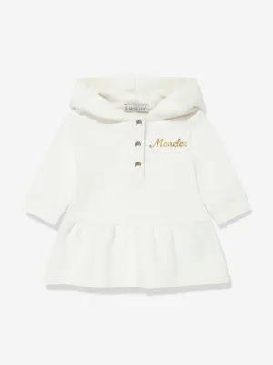 Moncler Enfant Kapuzenpullover-Kleid für Baby-Mädchen in Elfenbein