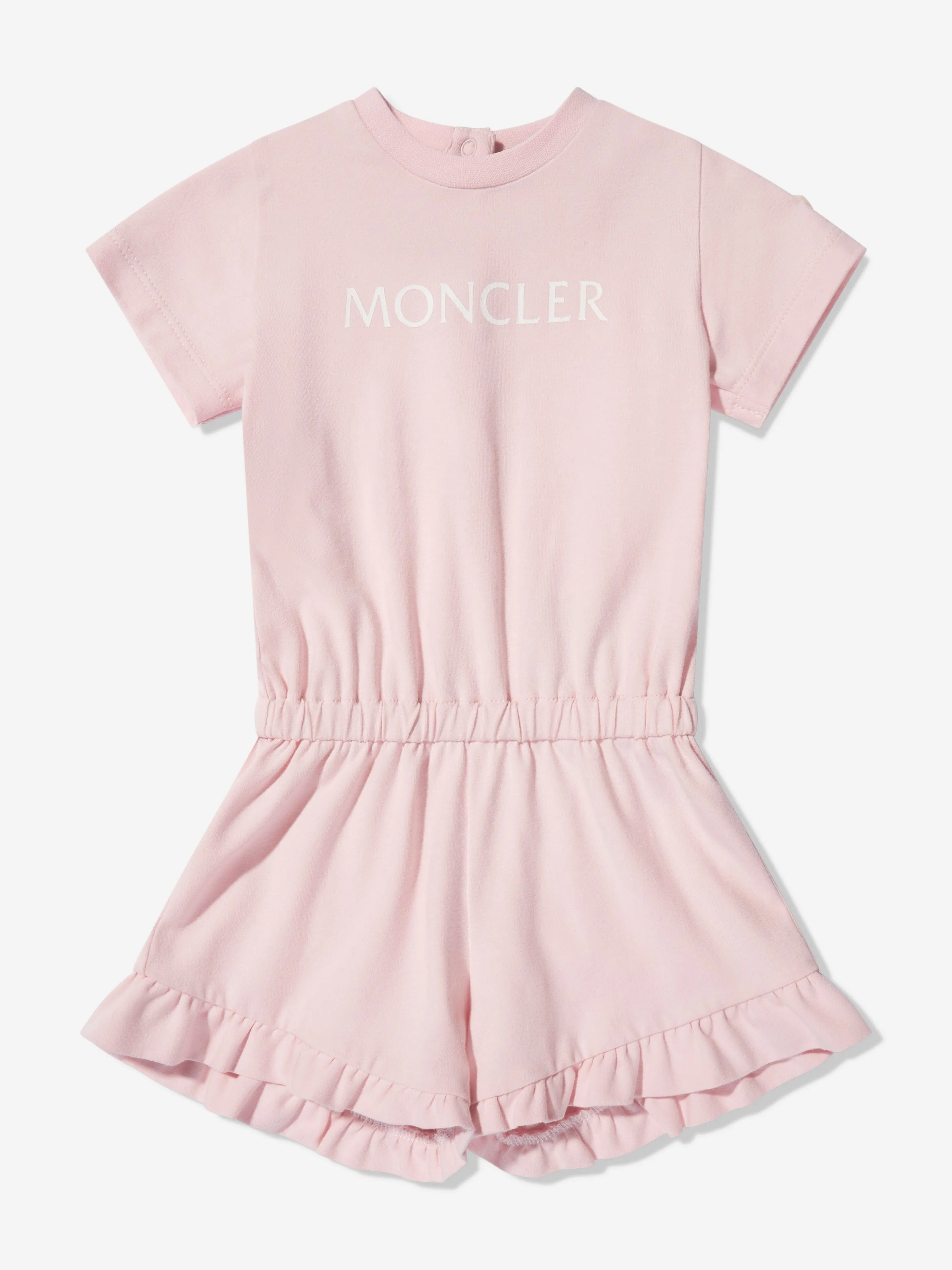 Moncler Enfant Baby Girls Logo-Overalls in Rosa