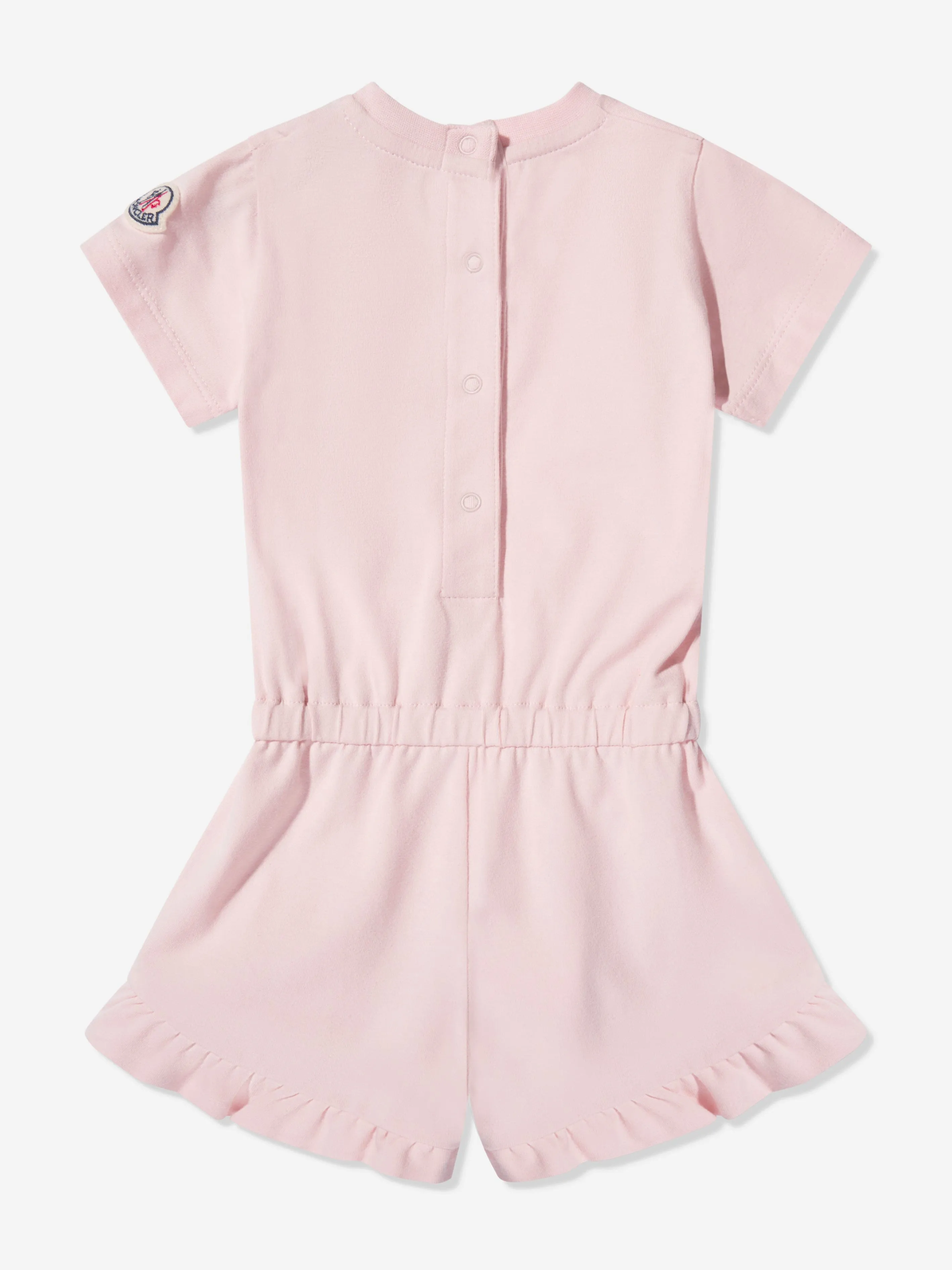 Moncler Enfant Baby Girls Logo-Overalls in Rosa