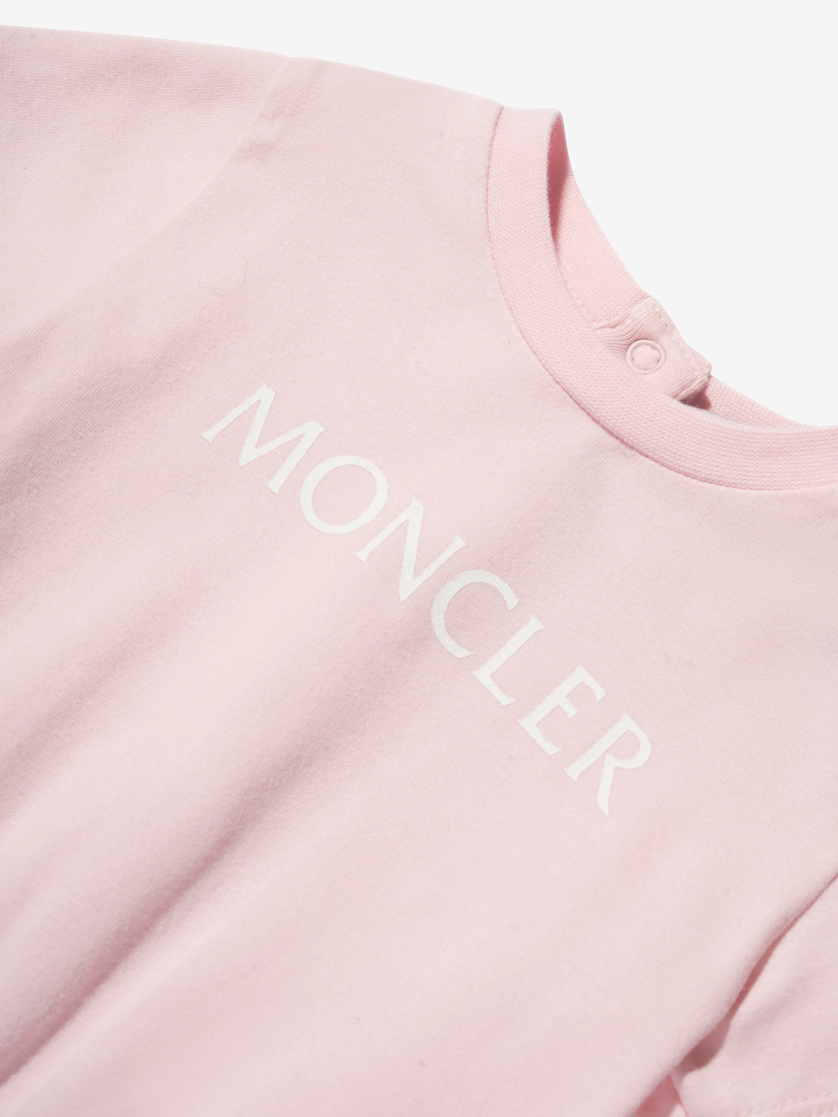 Moncler Enfant Baby Girls Logo-Overalls in Rosa
