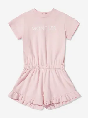 Moncler Enfant Baby Girls Logo-Overalls in Rosa