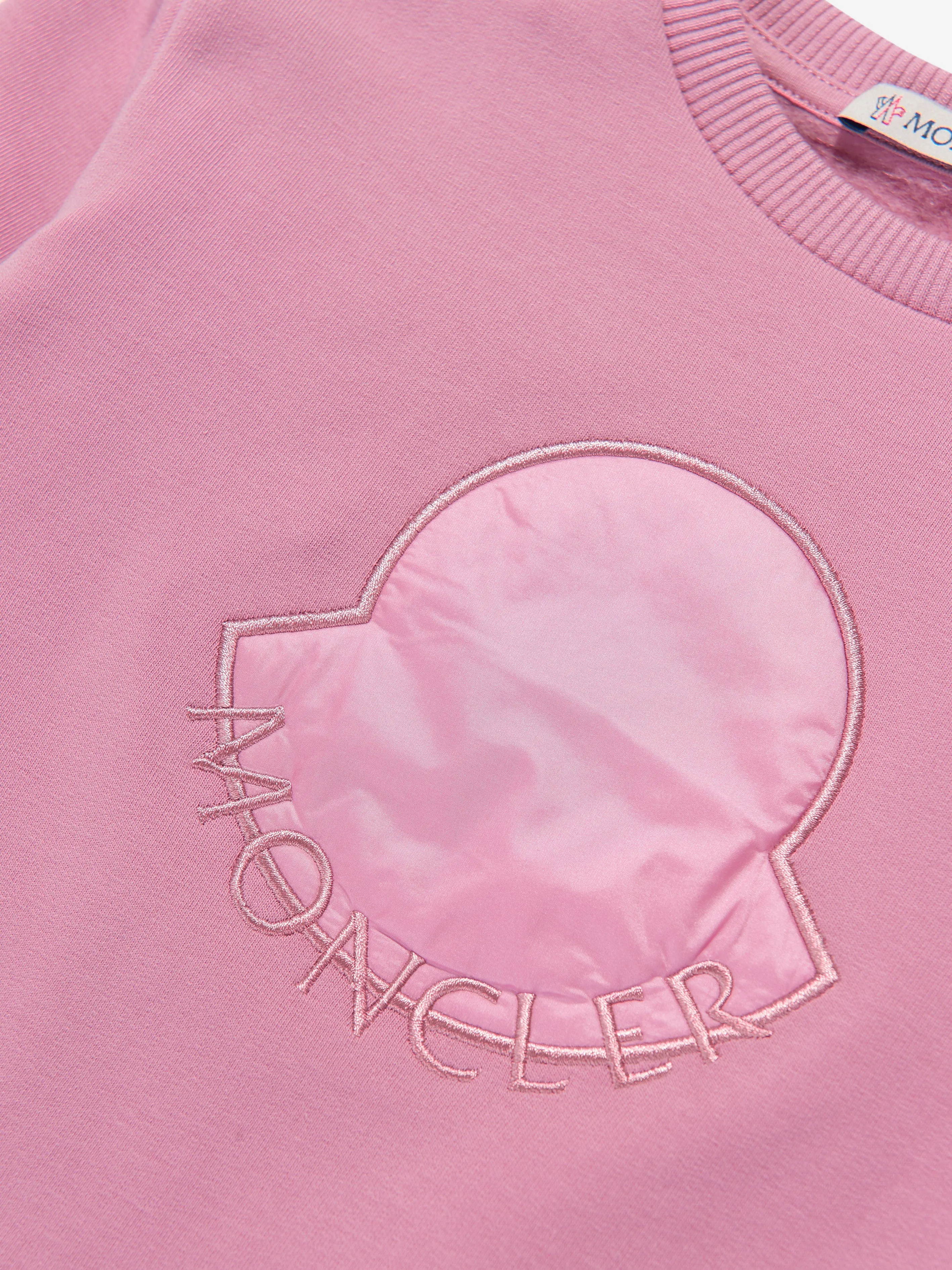 Moncler Enfant Baby Girls Logo Strickkleid in Rosa