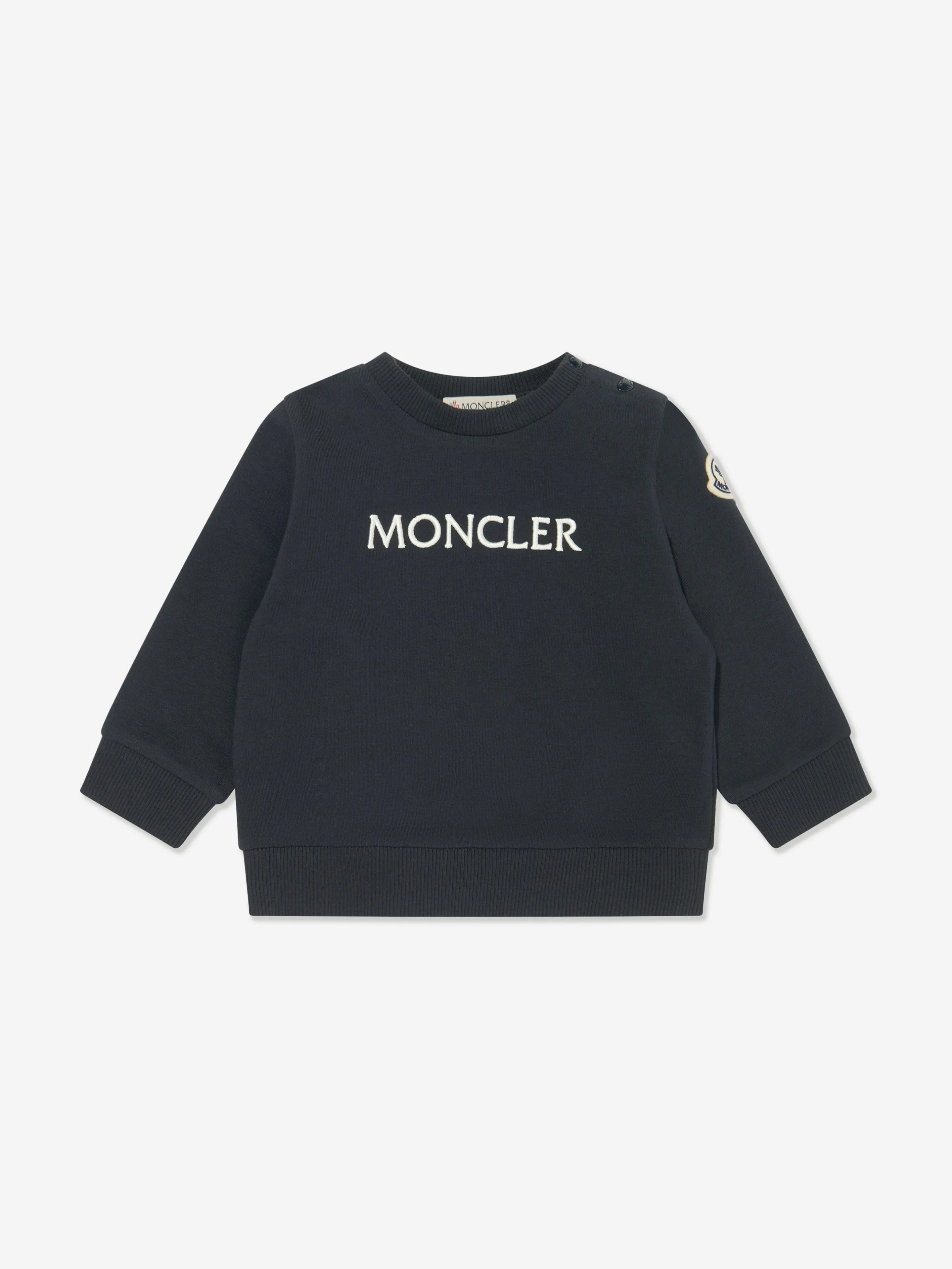 Moncler Enfant Baby Girls Logo Sweatshirt in Marineblau