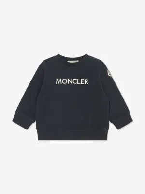 Moncler Enfant Baby Girls Logo Sweatshirt in Marineblau