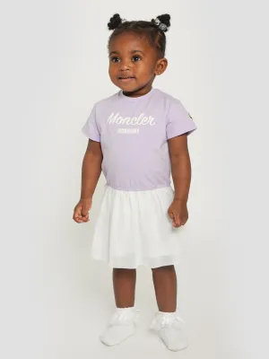 Moncler Enfant Baby Mädchen Logo T-Shirt Kleid in Lila