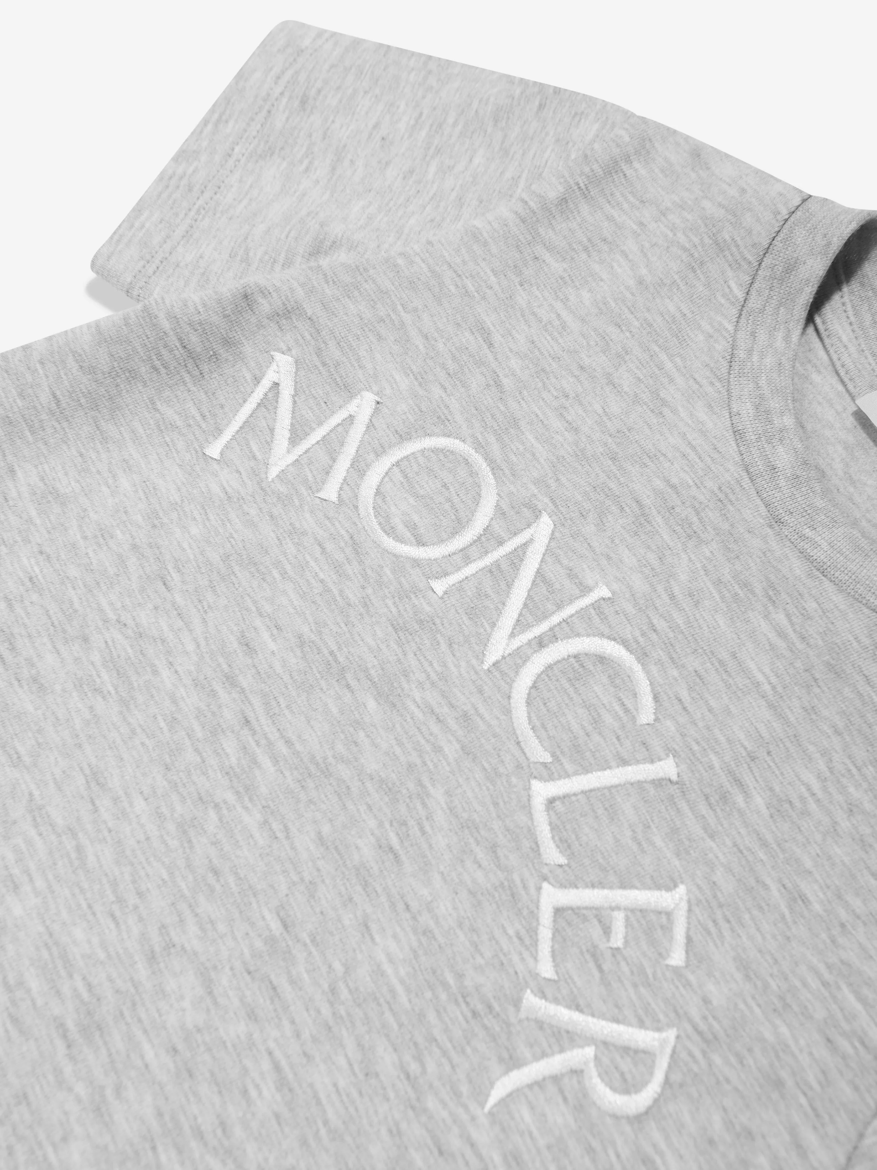 Moncler Enfant Baby Mädchen Logo T-Shirt in Grau