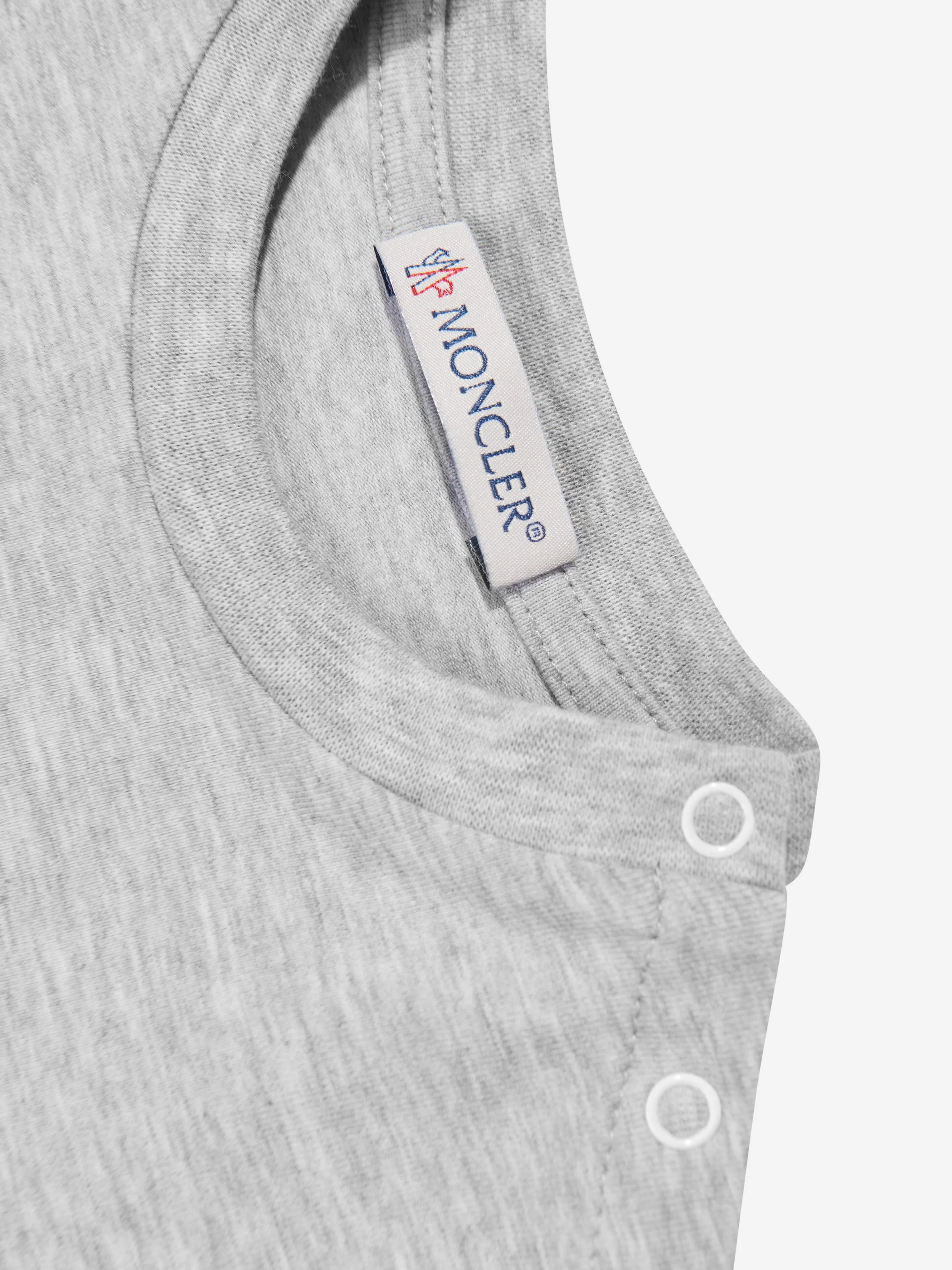 Moncler Enfant Baby Mädchen Logo T-Shirt in Grau