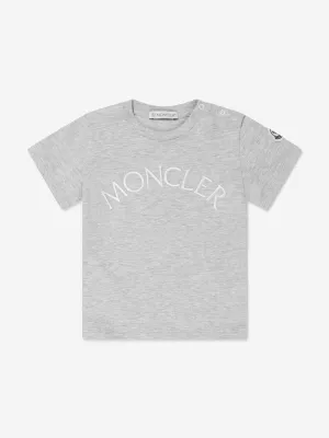 Moncler Enfant Baby Mädchen Logo T-Shirt in Grau