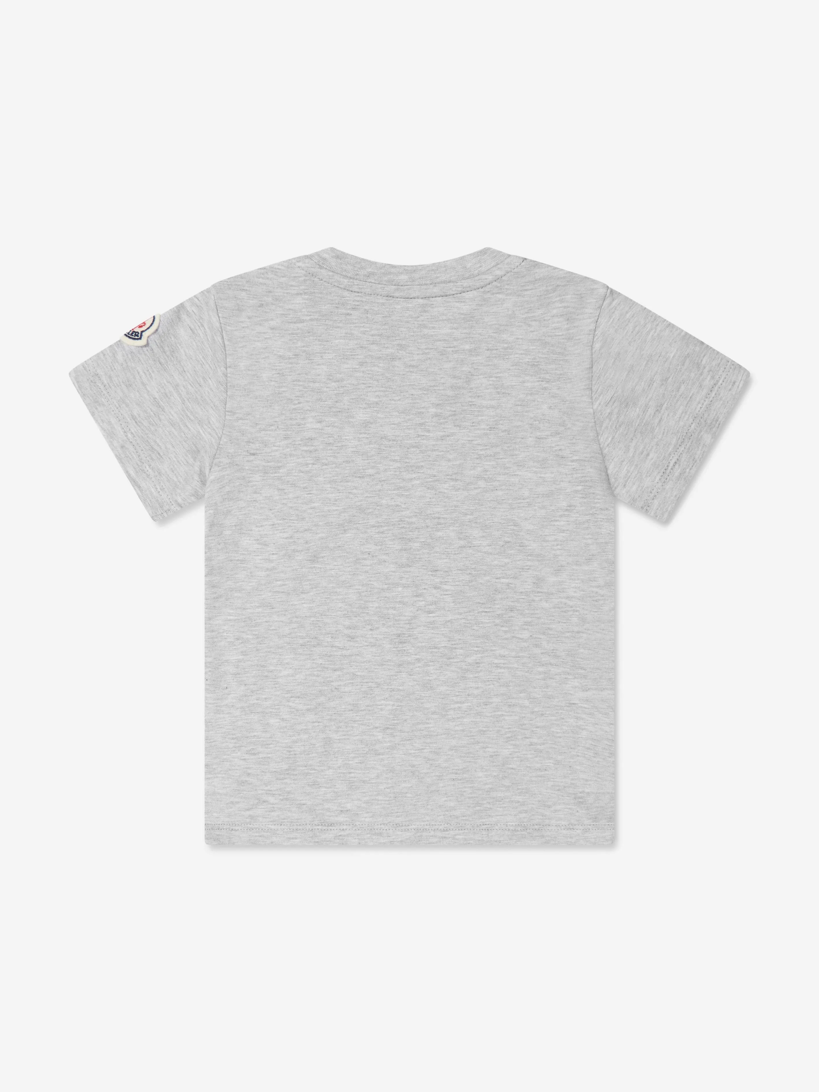 Moncler Enfant Baby Mädchen Logo T-Shirt in Grau