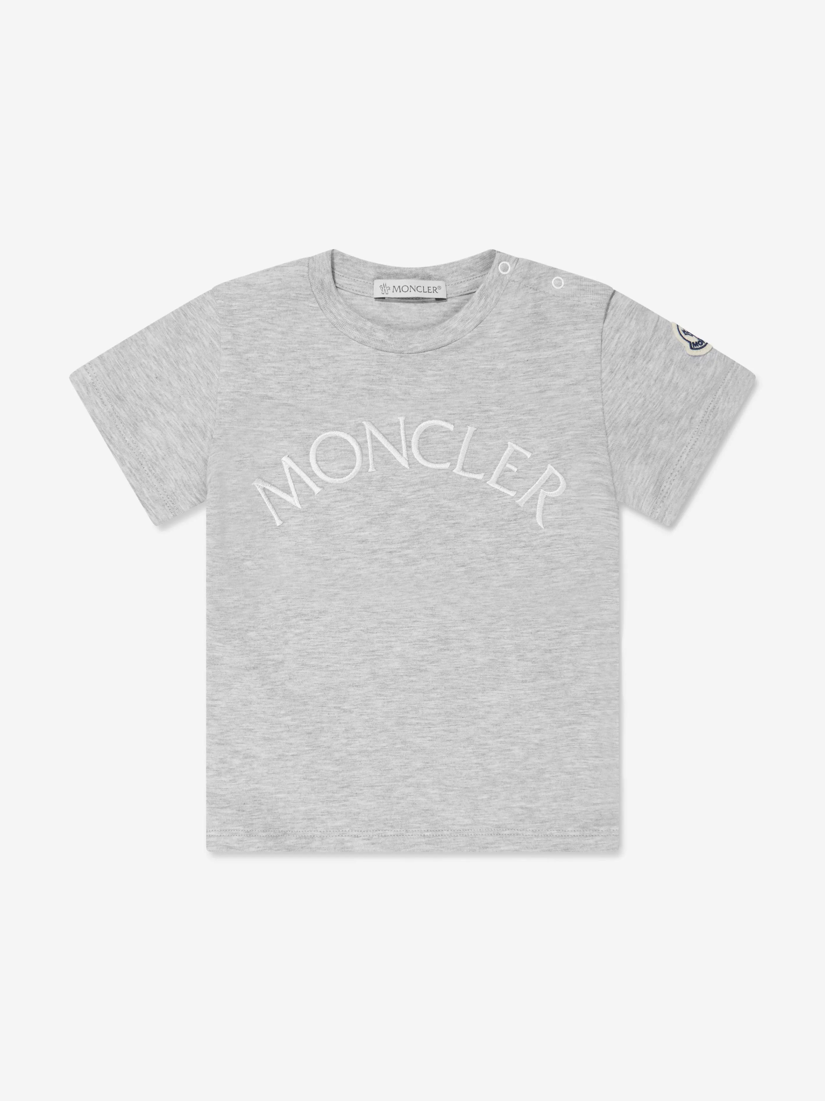 Moncler Enfant Baby Mädchen Logo T-Shirt in Grau
