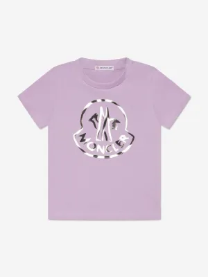 Moncler Enfant Baby Mädchen Logo T-Shirt in Lila