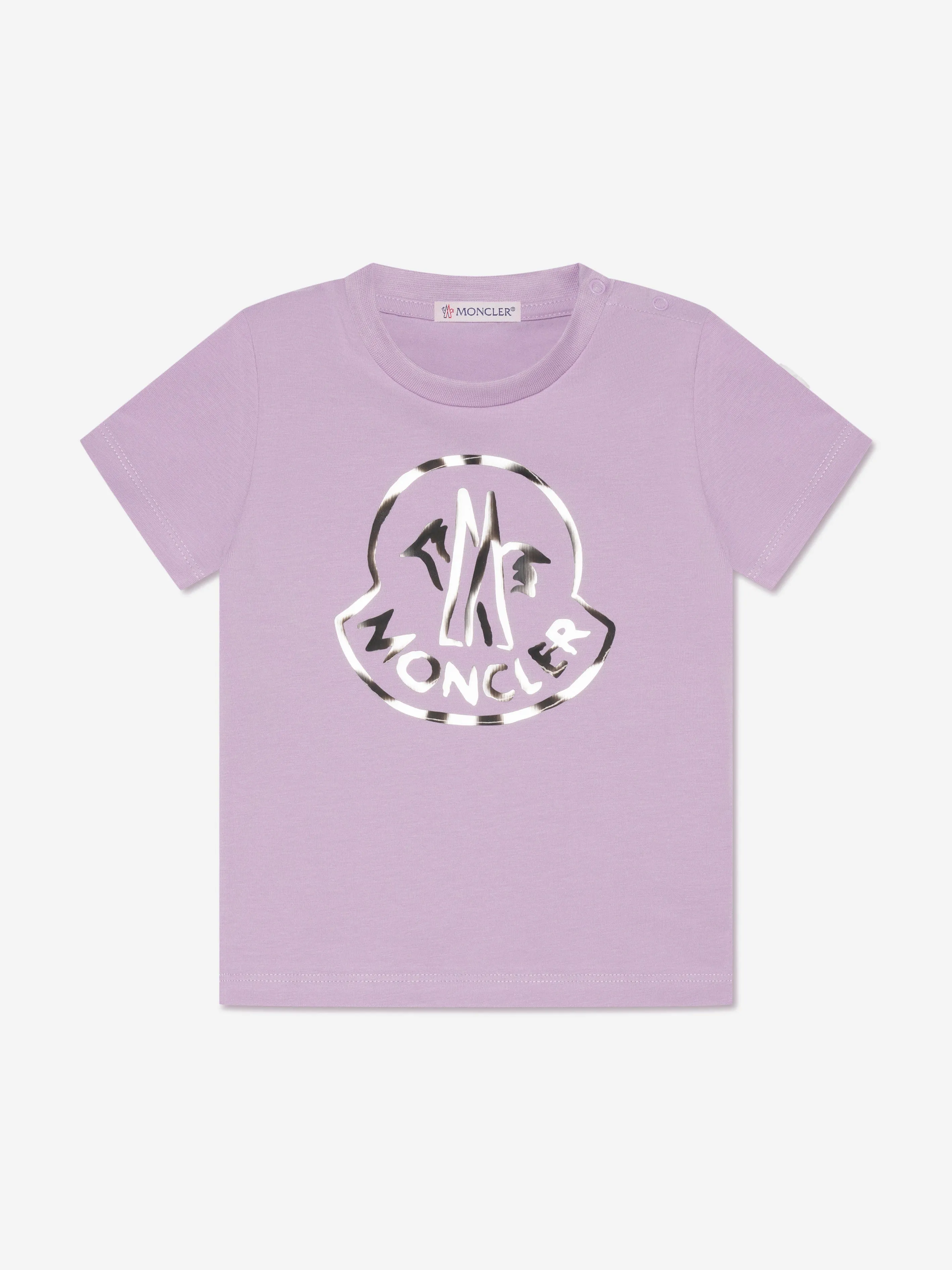 Moncler Enfant Baby Mädchen Logo T-Shirt in Lila