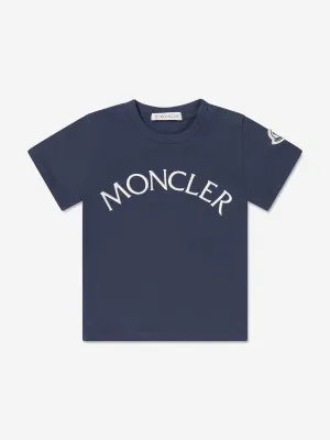 Moncler Enfant Baby Girls Logo T-Shirt in Marineblau