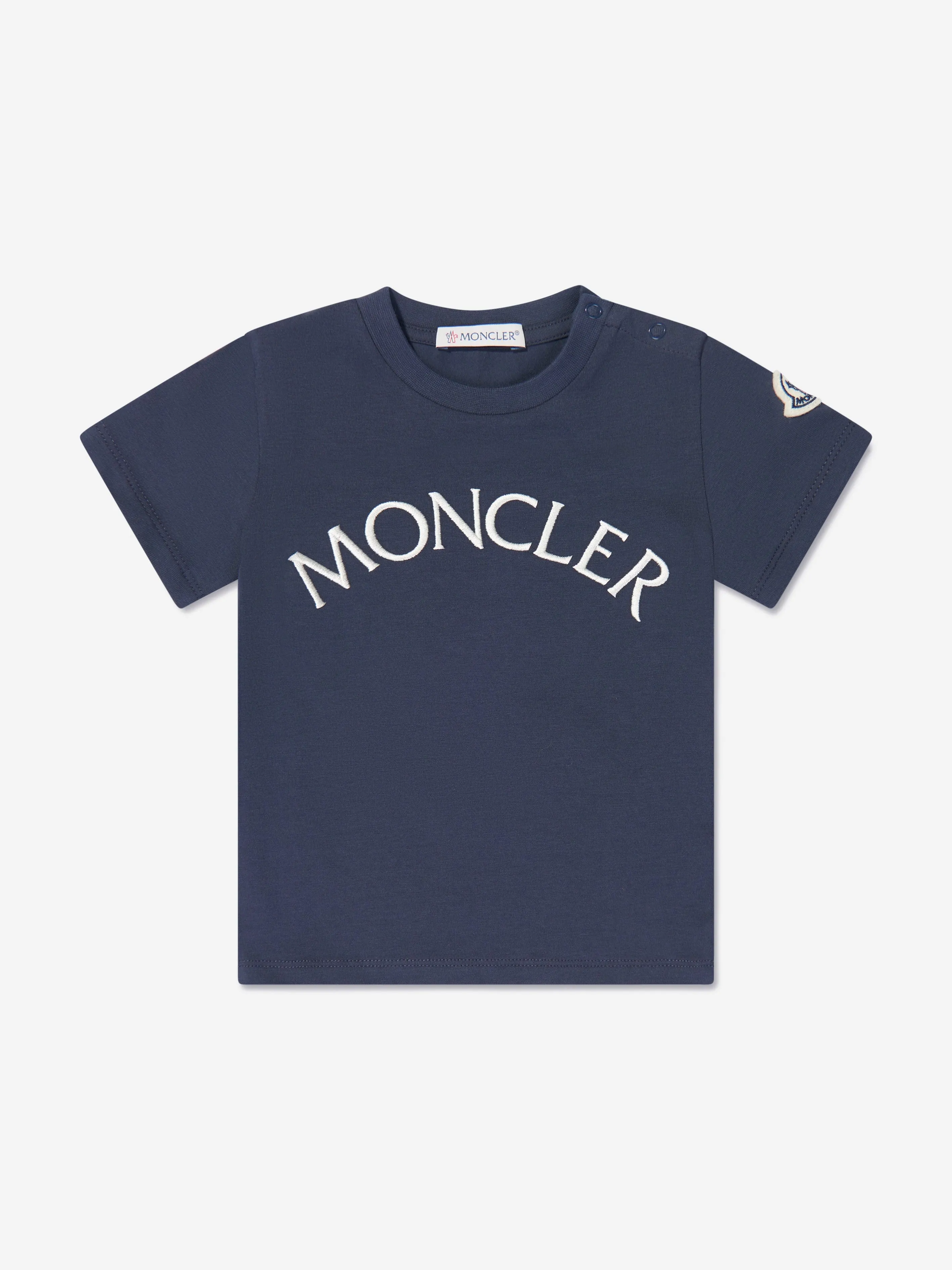Moncler Enfant Baby Girls Logo T-Shirt in Marineblau