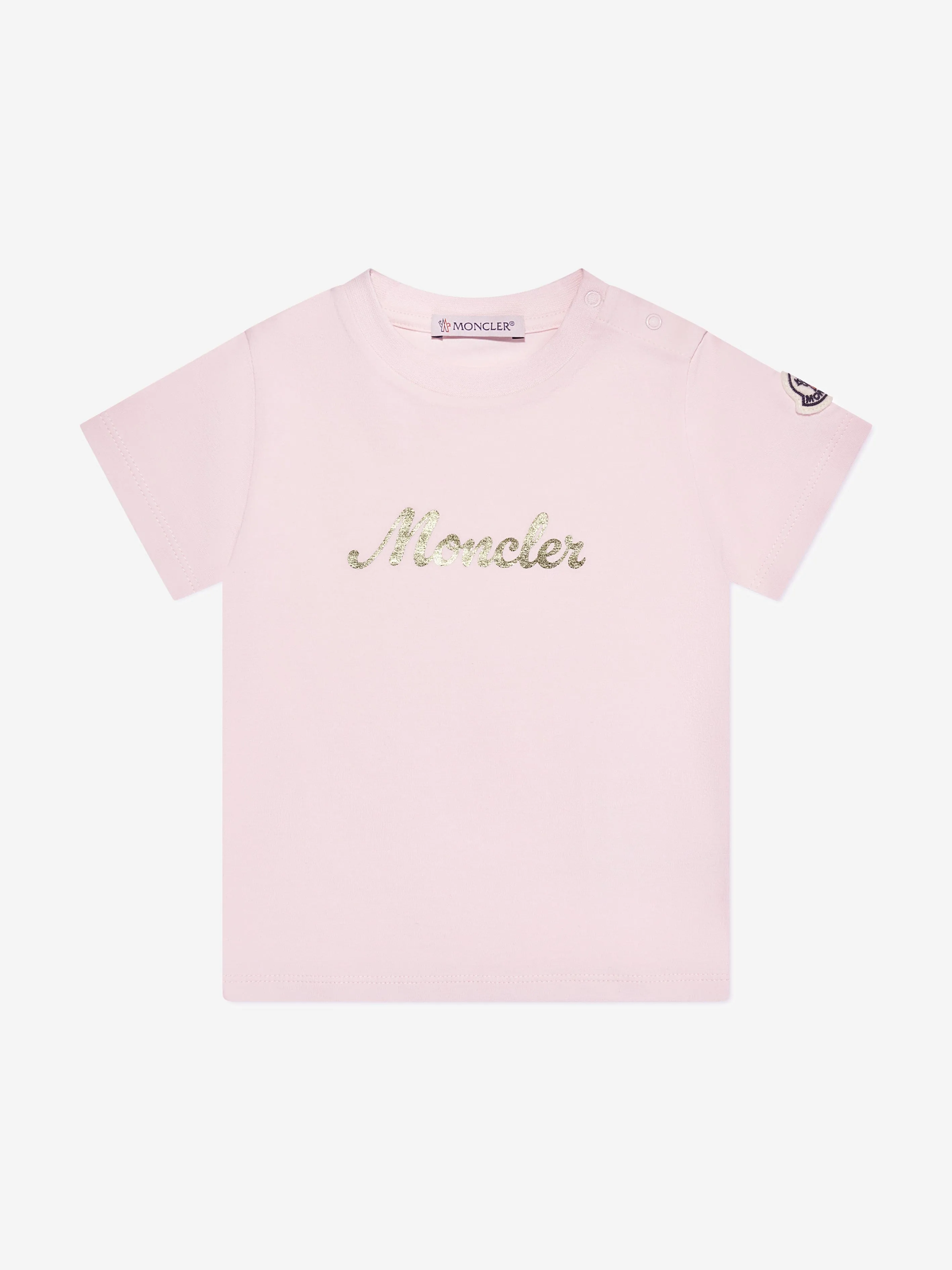 Moncler Enfant Baby Mädchen Logo T-Shirt in Rosa