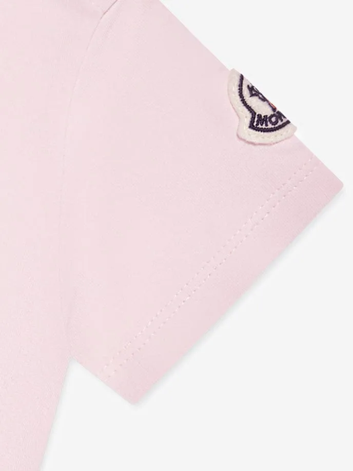 Moncler Enfant Baby Mädchen Logo T-Shirt in Rosa