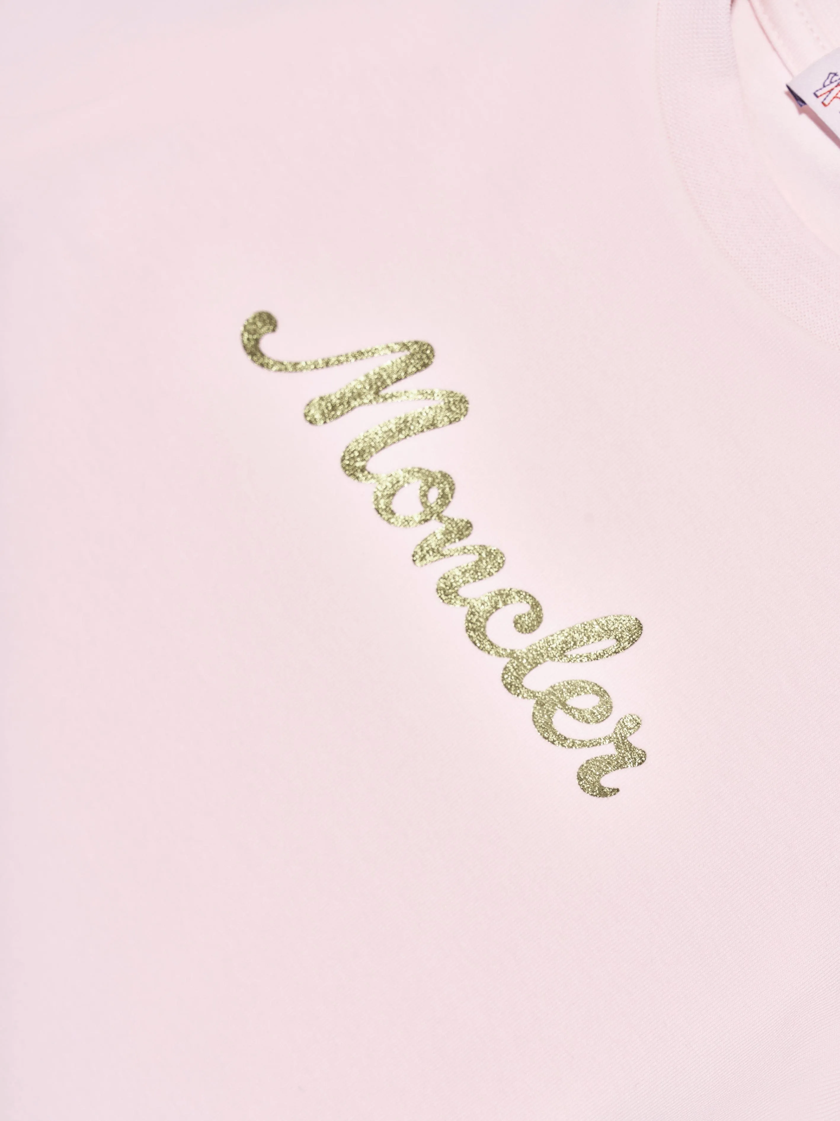 Moncler Enfant Baby Mädchen Logo T-Shirt in Rosa