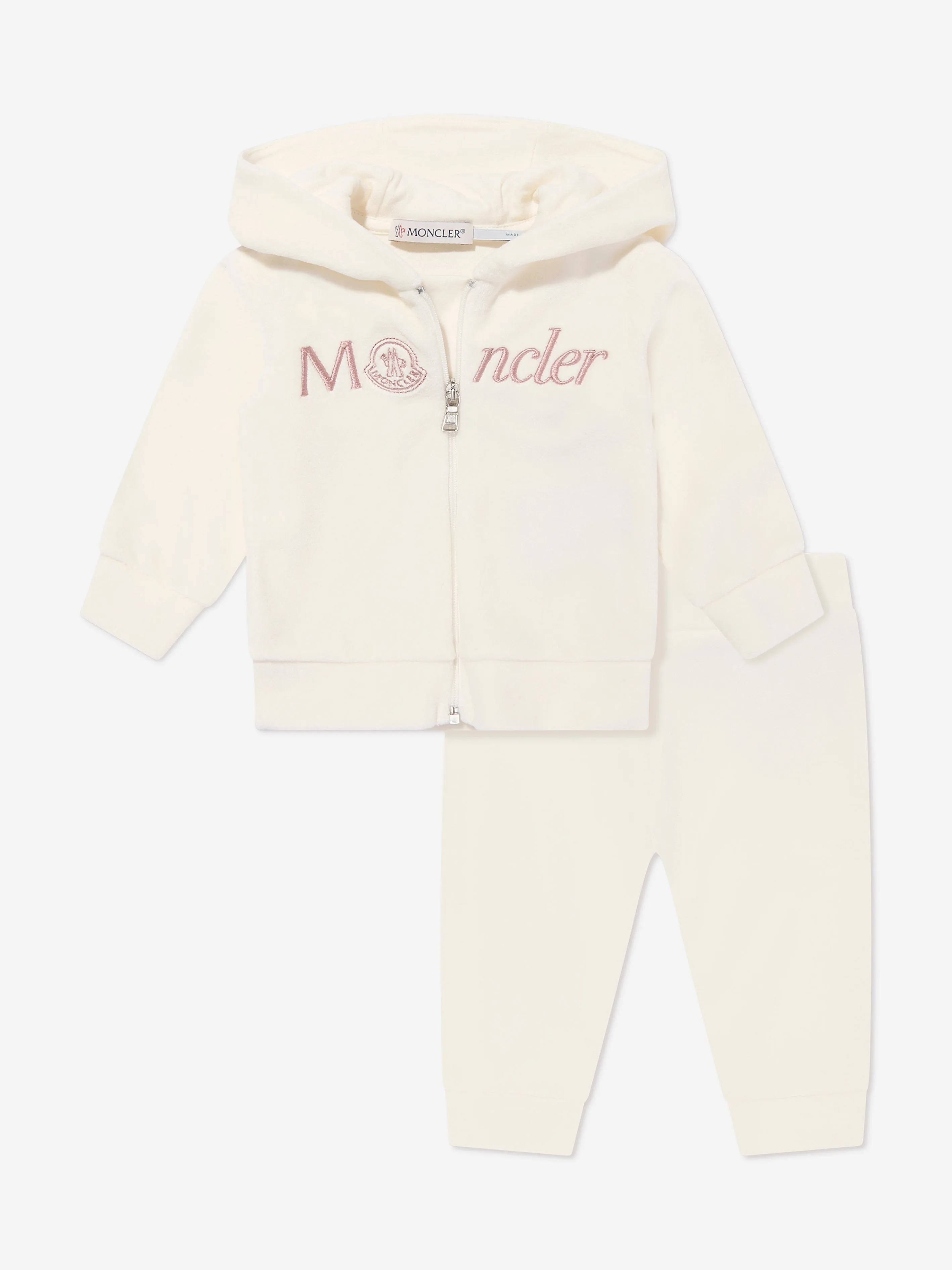 Moncler Enfant Baby Girls Logo-Trainingsanzug in Elfenbein