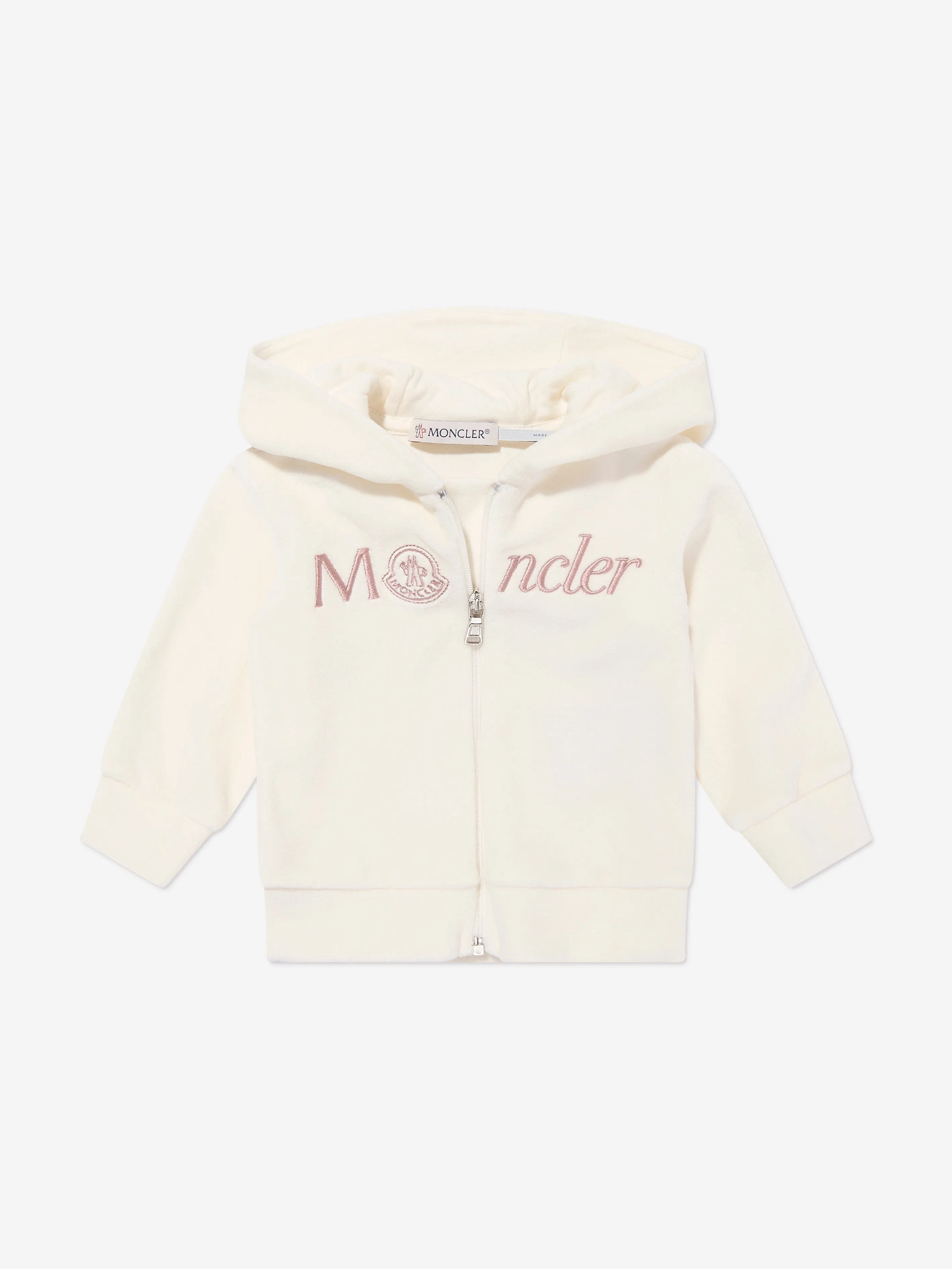 Moncler Enfant Baby Girls Logo-Trainingsanzug in Elfenbein