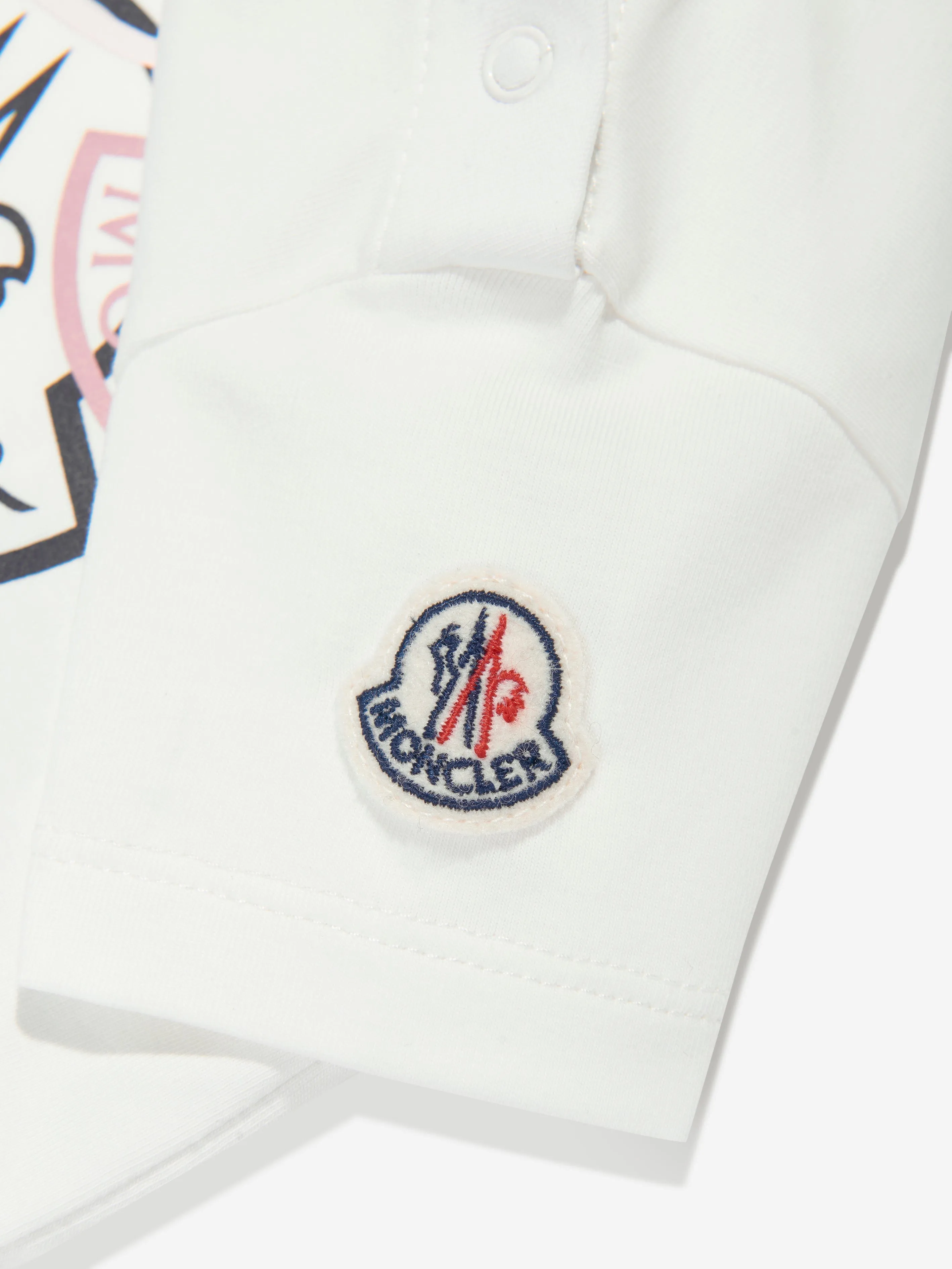 Moncler Enfant Baby Girls Logo-T-Shirt in Elfenbein
