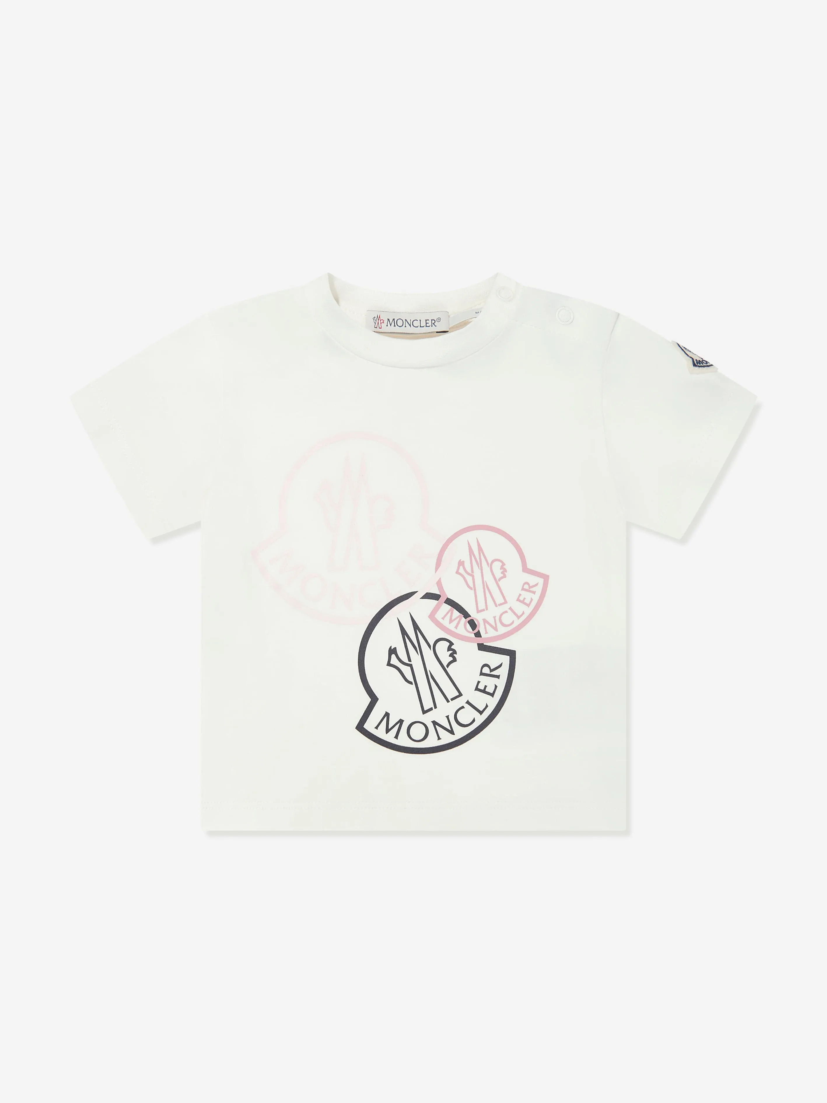 Moncler Enfant Baby Girls Logo-T-Shirt in Elfenbein