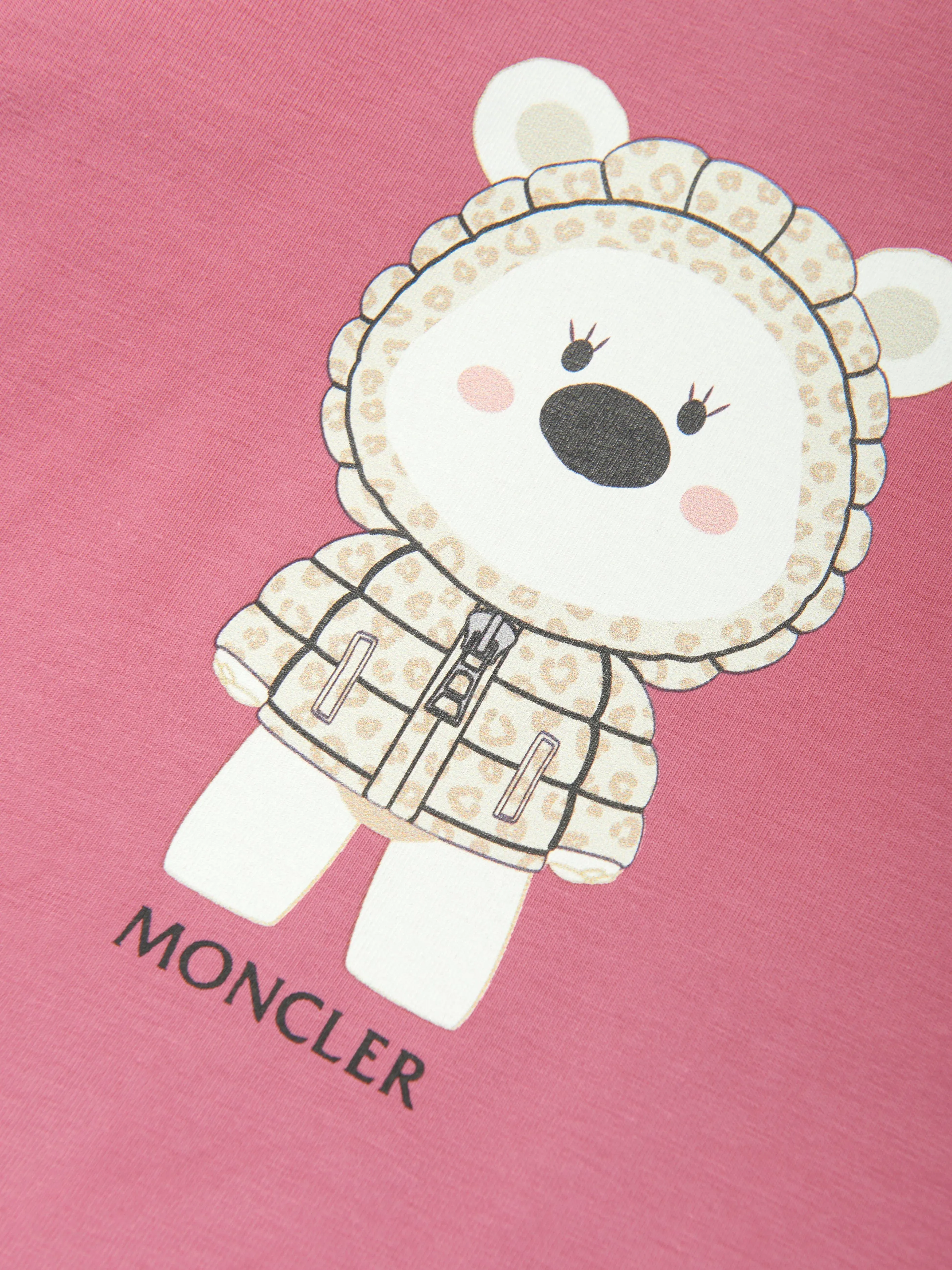 Moncler Enfant Baby Mädchen Langarm Bären T-Shirt in Rosa