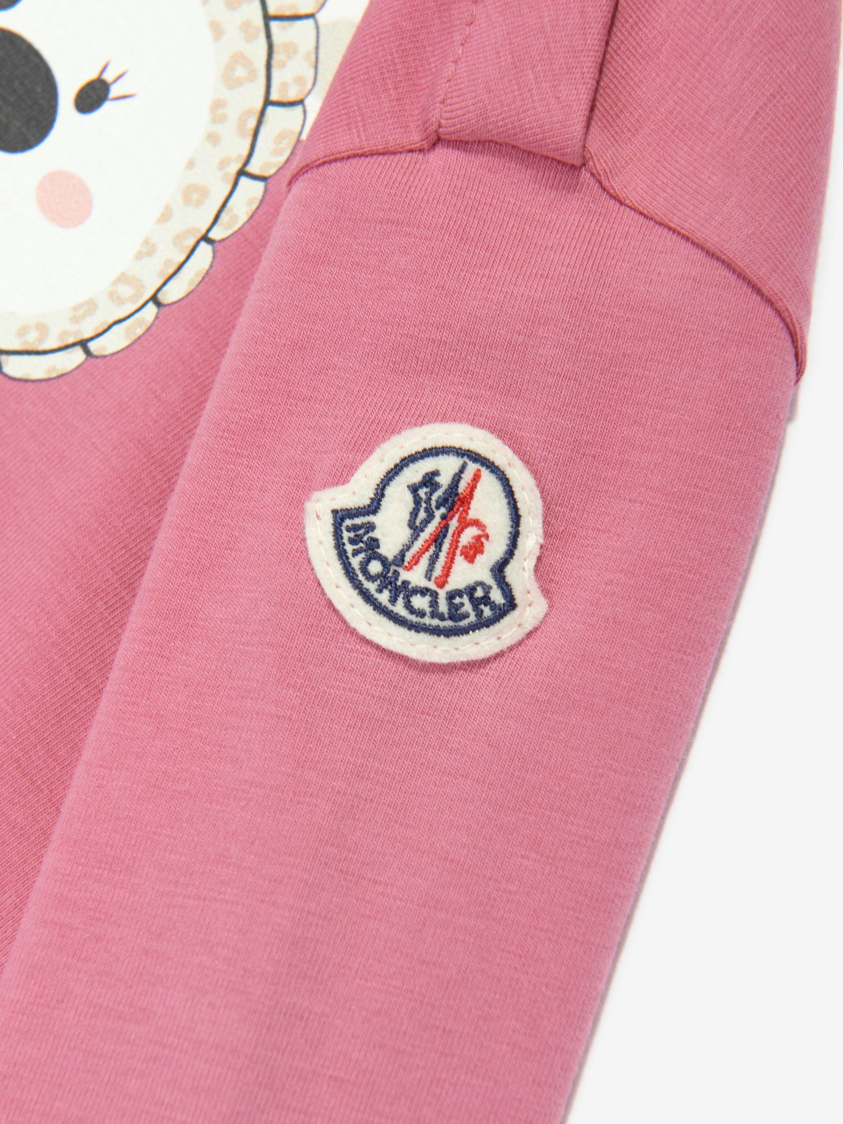 Moncler Enfant Baby Mädchen Langarm Bären T-Shirt in Rosa