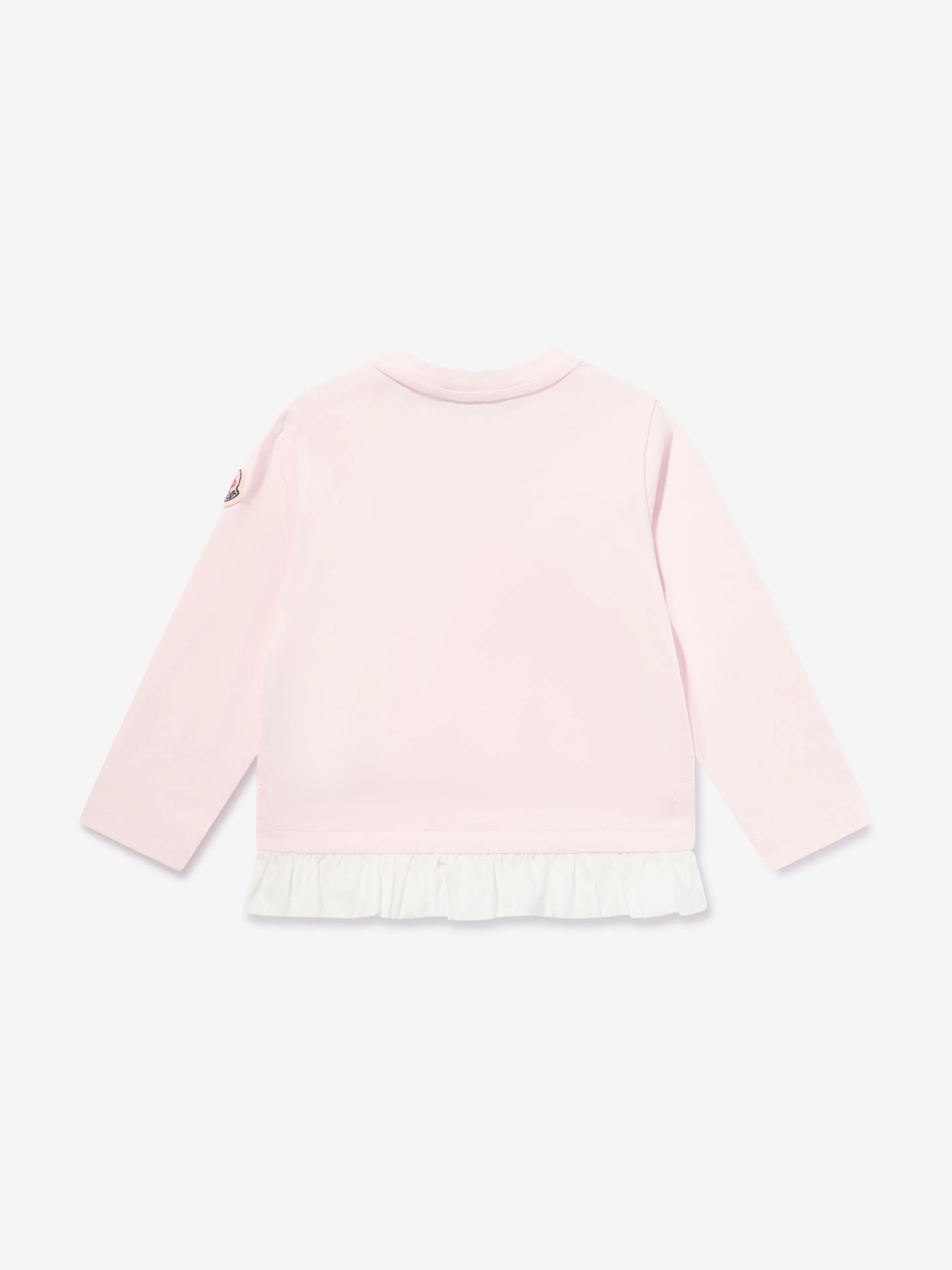 Moncler Enfant Baby Mädchen Langarm Logo T-Shirt in Rosa