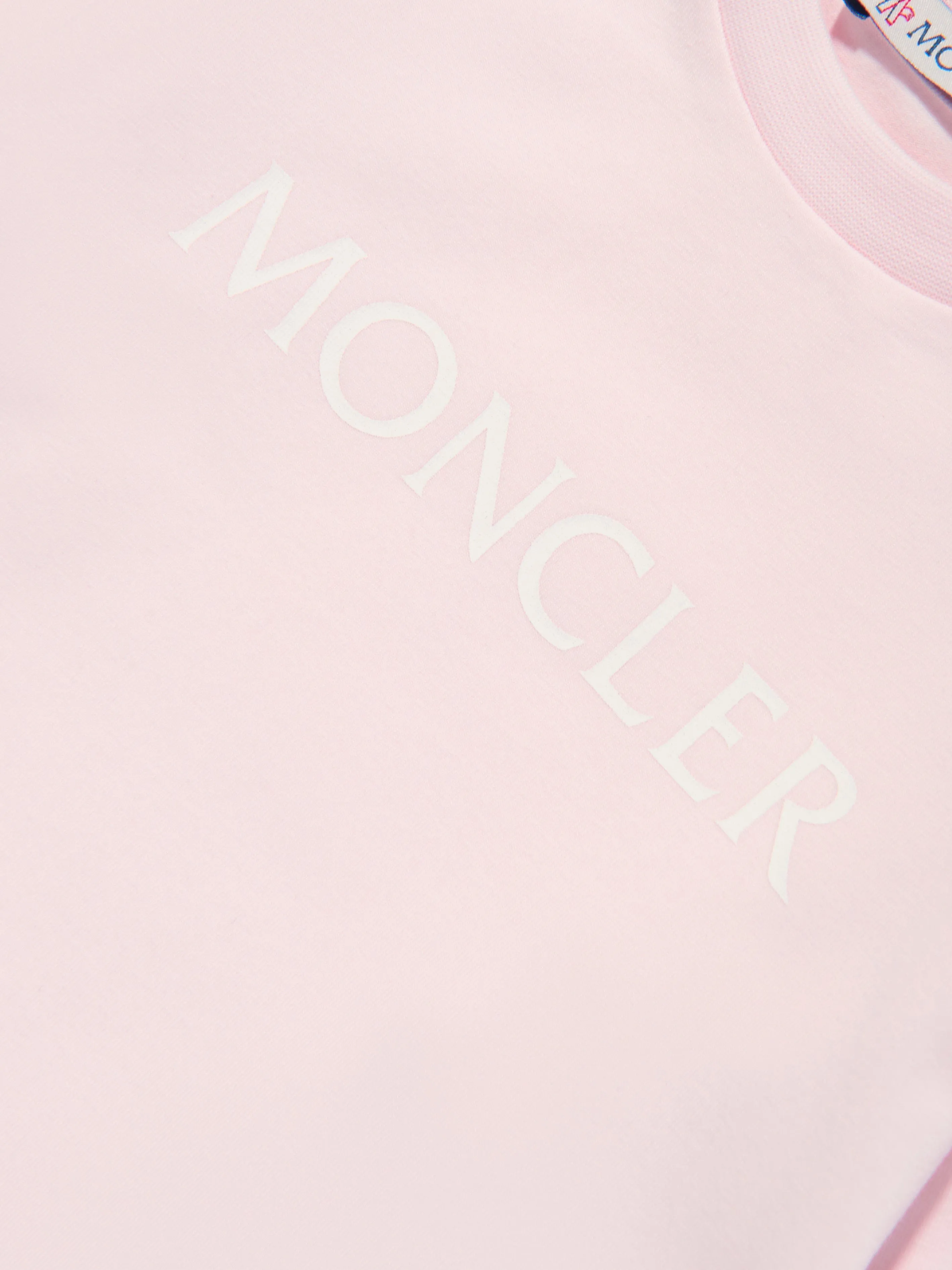 Moncler Enfant Baby Mädchen Langarm Logo T-Shirt in Rosa